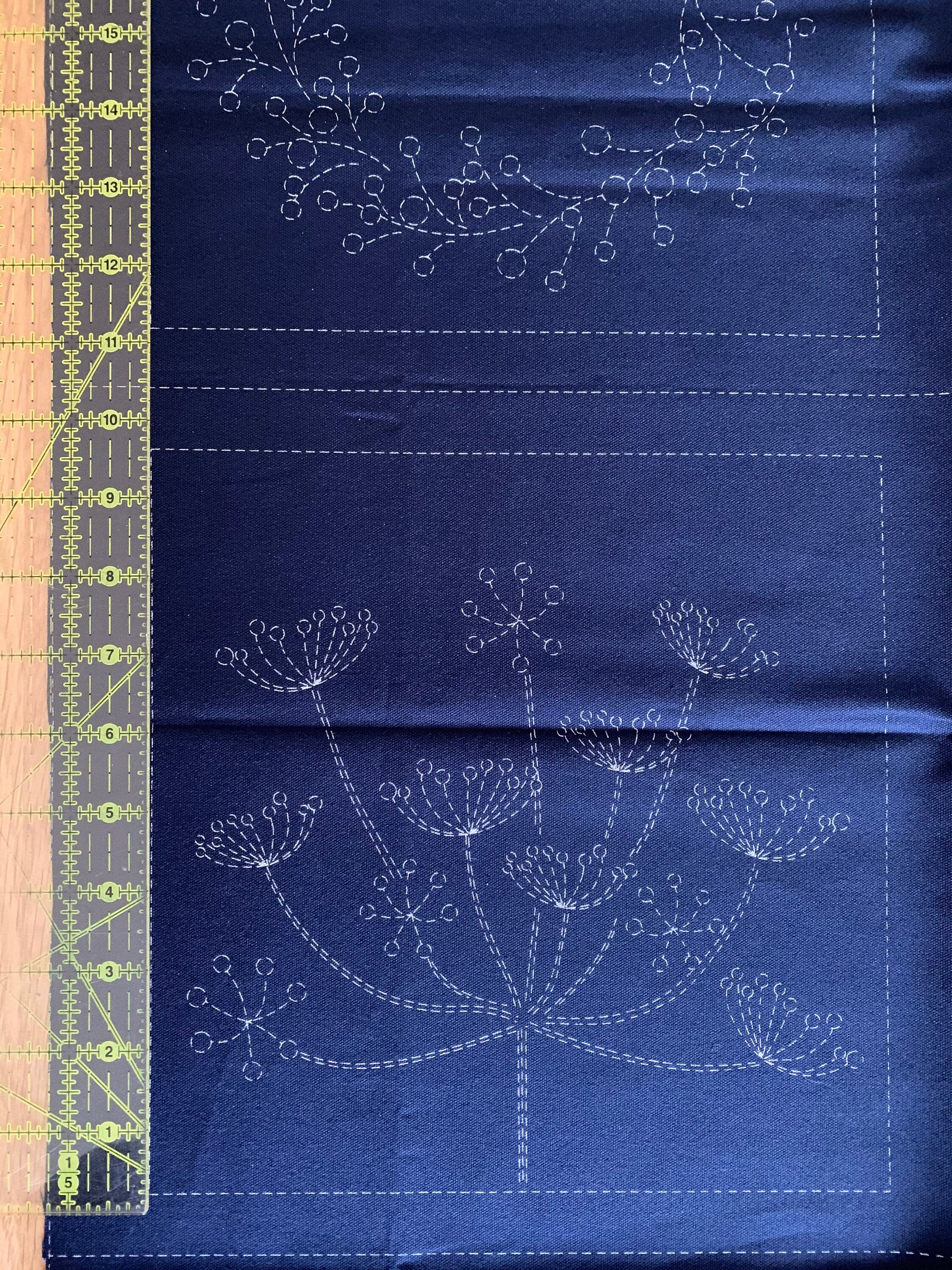 Orimono Imports - Garden Sampler Sashiko Washout Fabric Panel