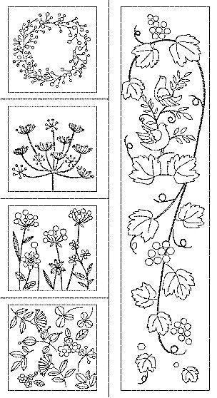 Orimono Imports - Garden Sampler Sashiko Washout Fabric Panel