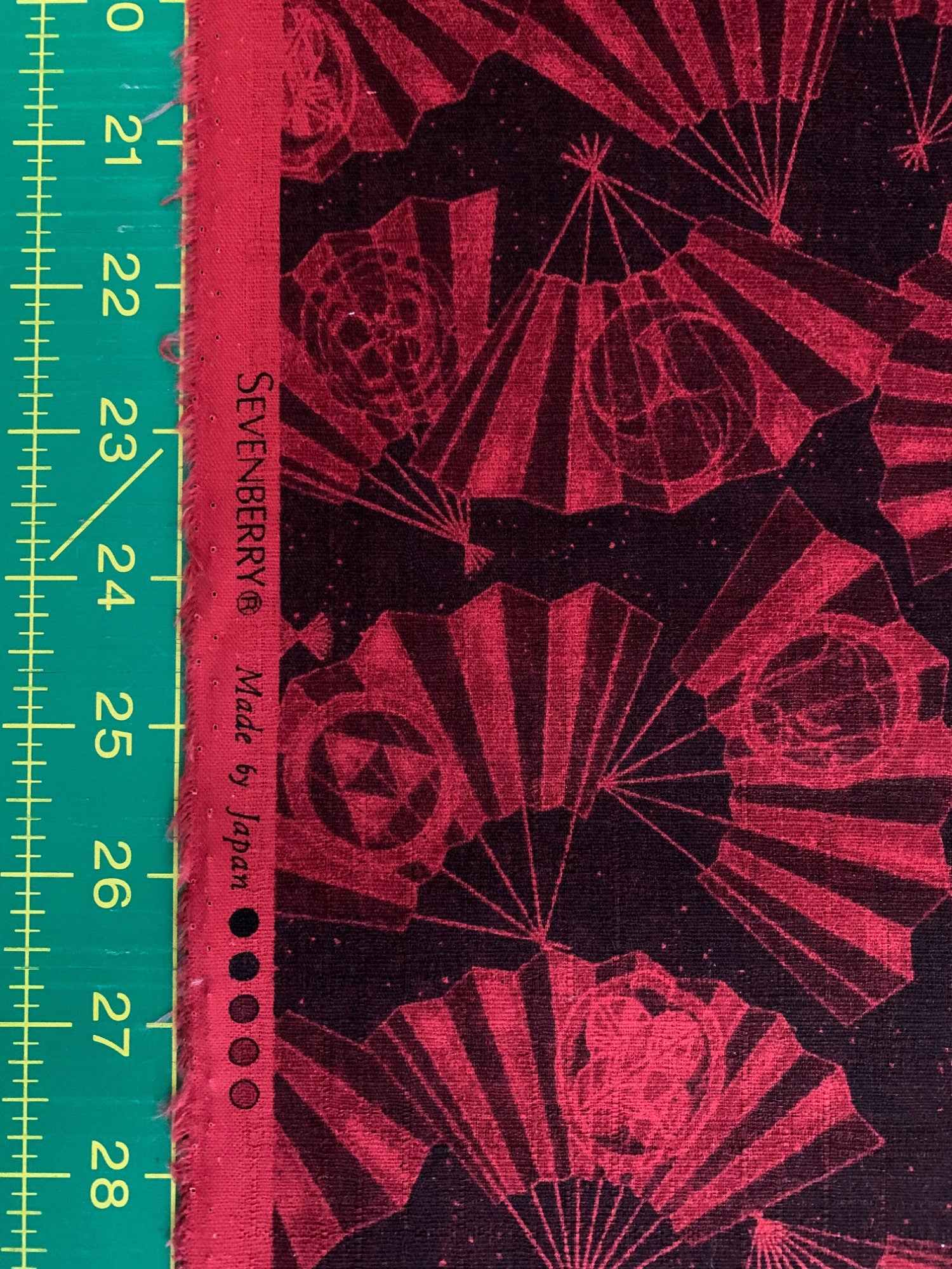 Fans Sevenberry Japanese cotton dobby fabric 850350-2-4 red