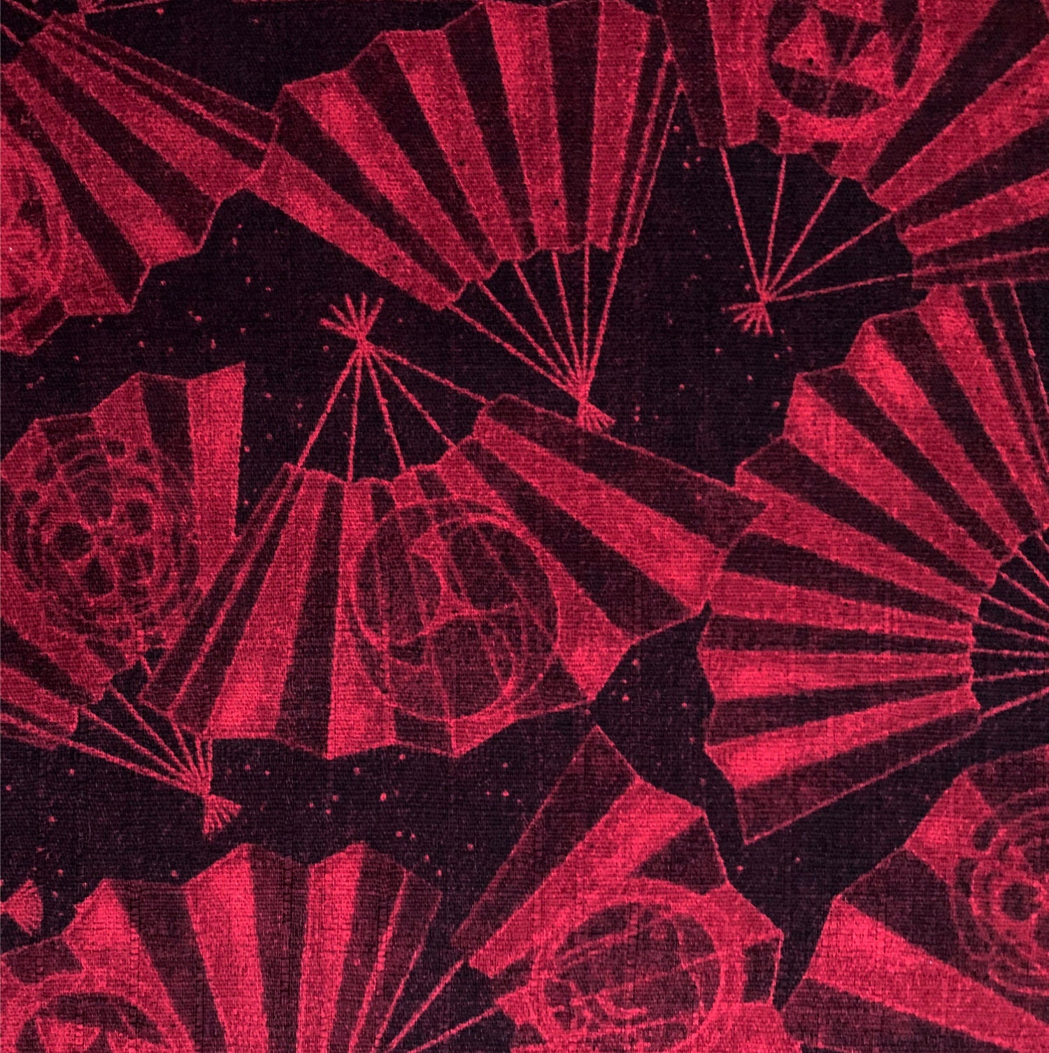 Fans Sevenberry Japanese cotton dobby fabric 850350-2-4 red