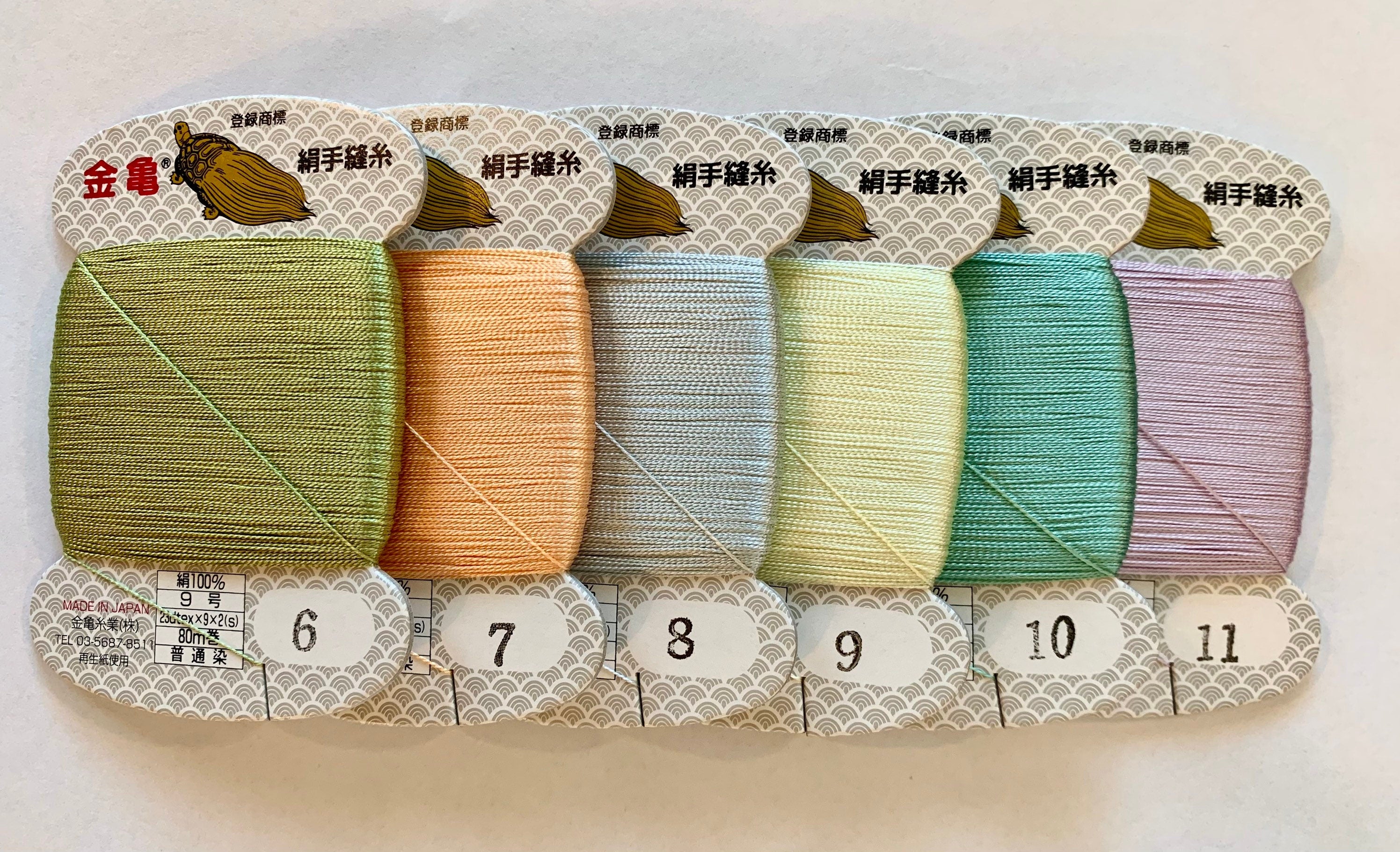 Kinkame - Silk Hand Sewing Thread 80m Card - Color #7 Apricot