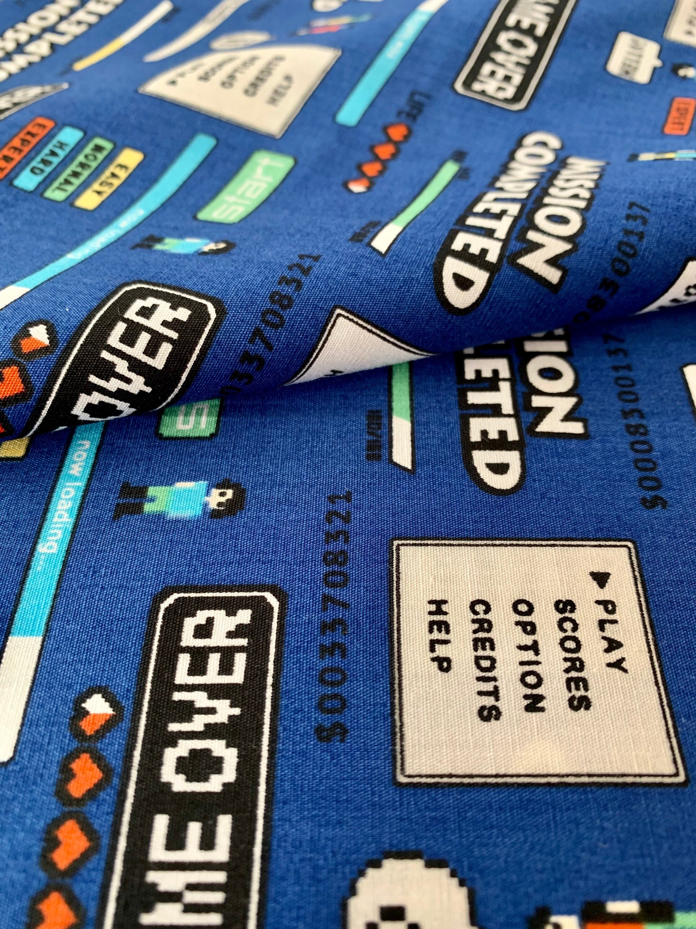 Sevenberry - SALE Game Over Cotton Fabric - Blue