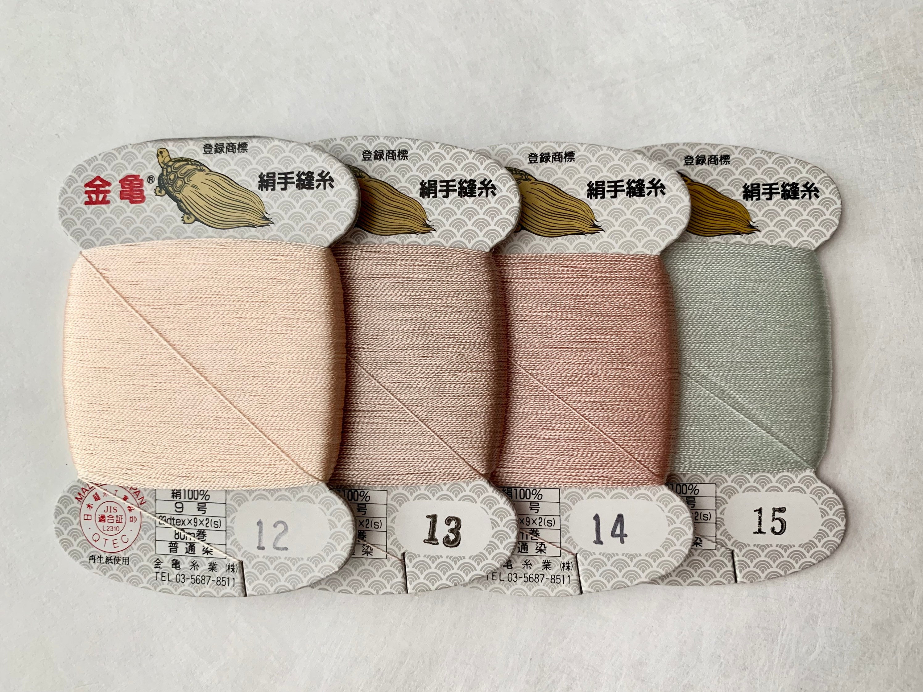 Kinkame - Silk Hand Sewing Thread 80m Card - Color #55 Gray Shale