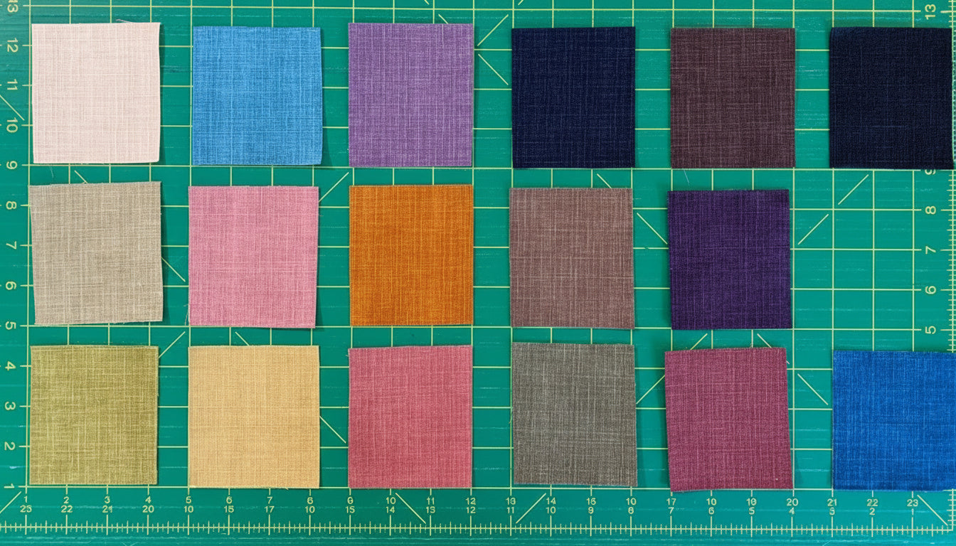 Swatches 17 Dobby Cotton Solid Color Sevenberry Japanese fabric