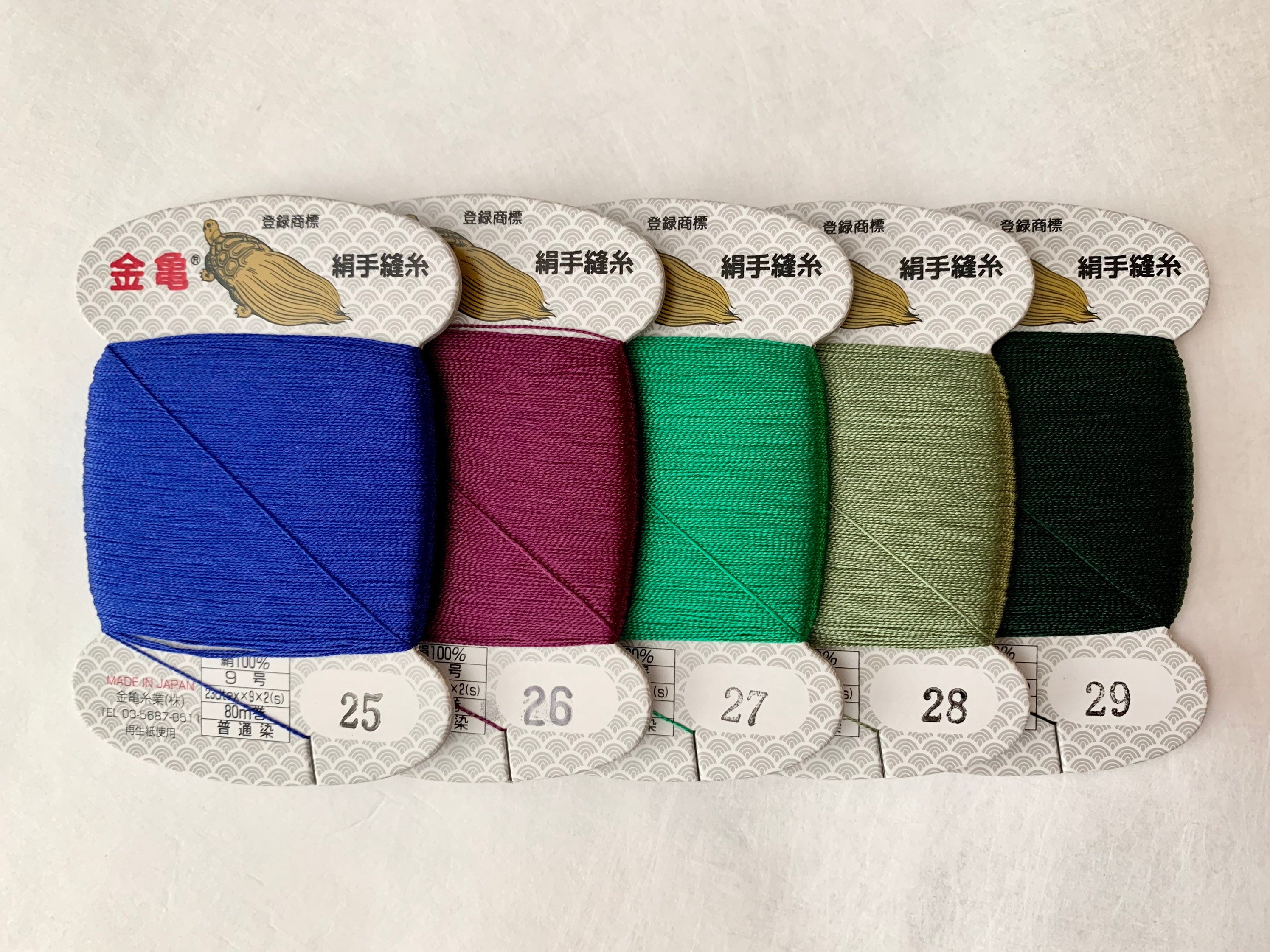 Kinkame - Silk Hand Sewing Thread 80m Card - #46 Denim Blue