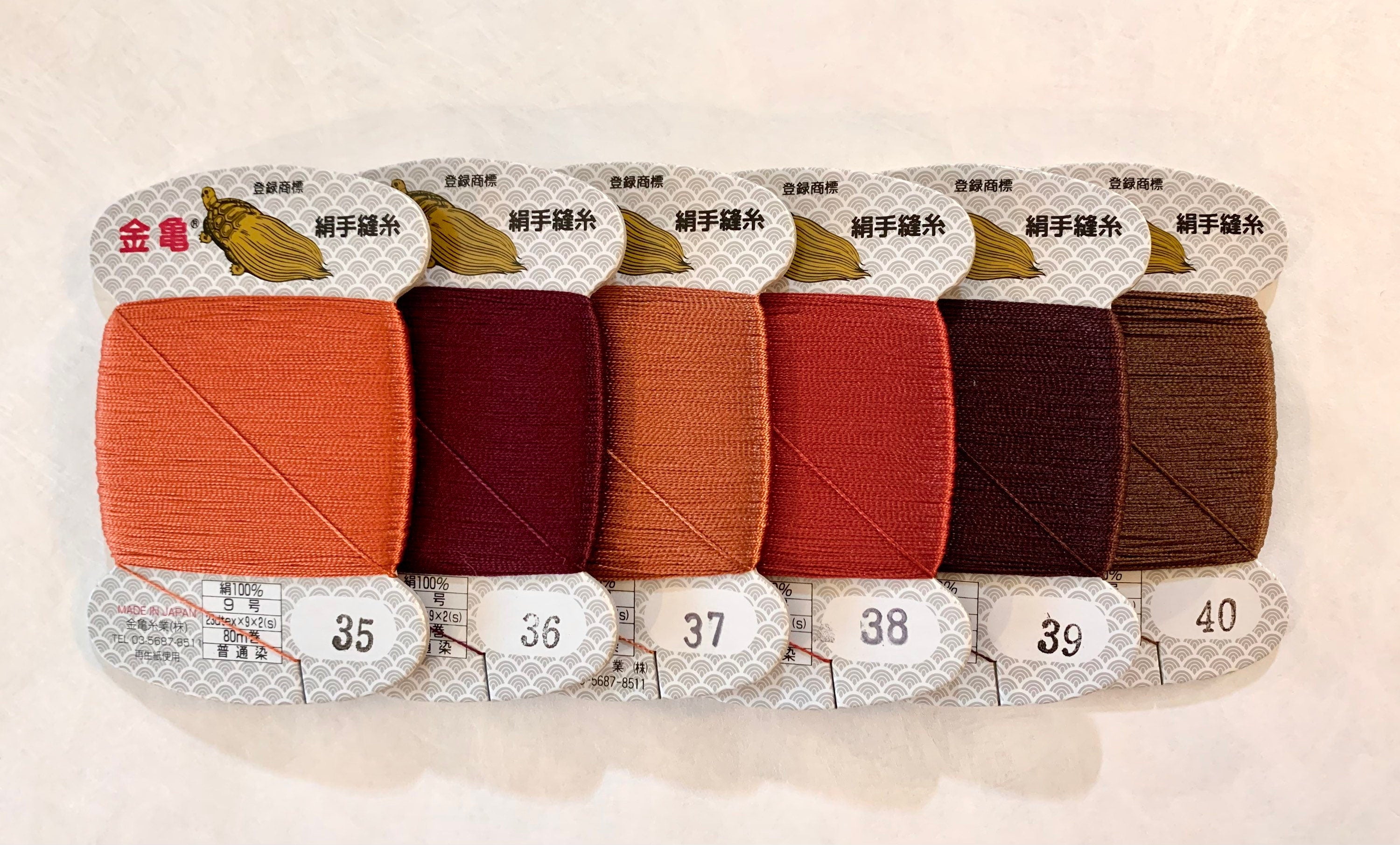 Kinkame - Silk Hand Sewing Thread 80m Card - Color #76 Dusty Silver