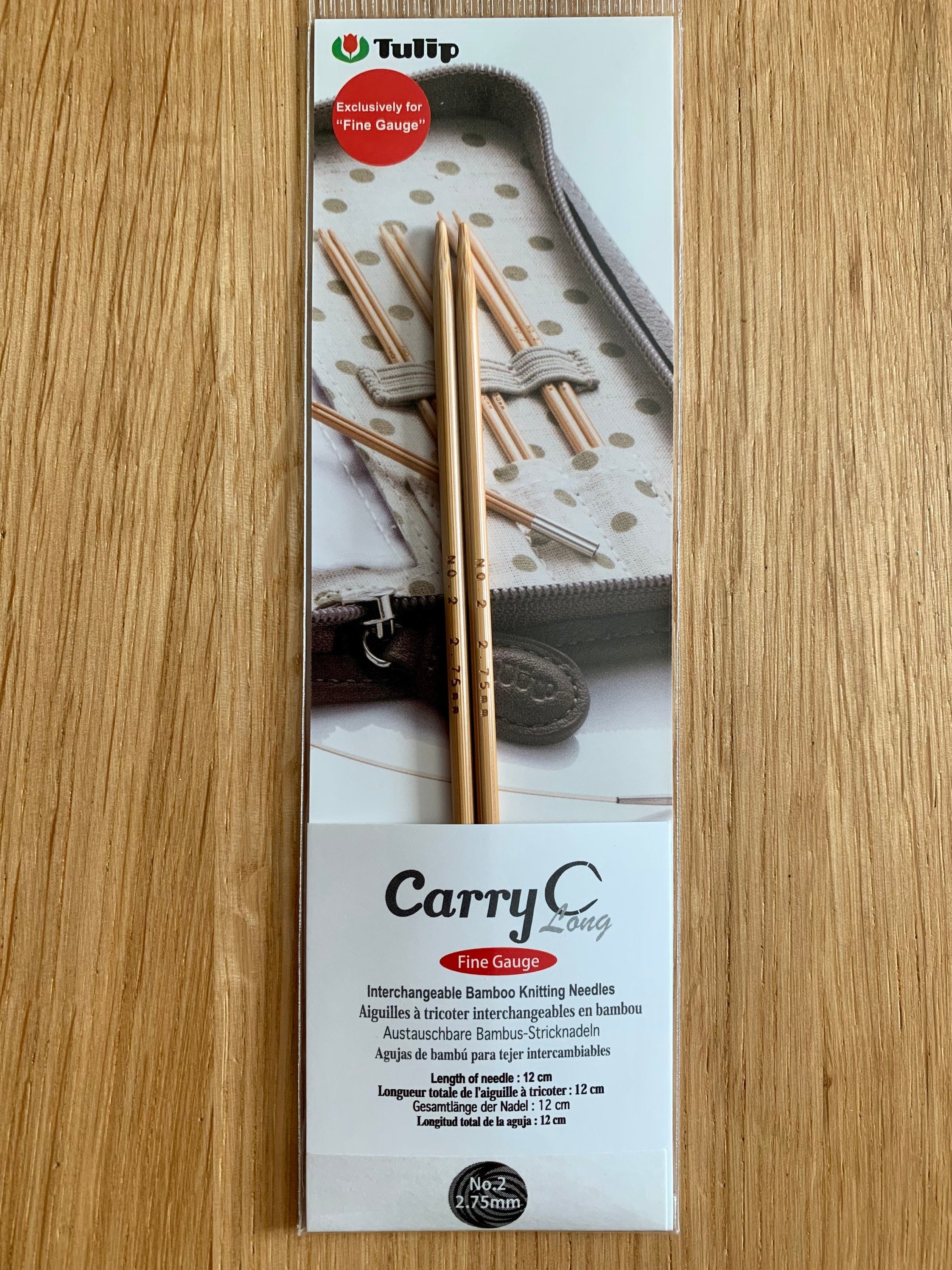 Tulip - CarryC "Long" Fine Gauge Interchangeable Bamboo Knitting Needles