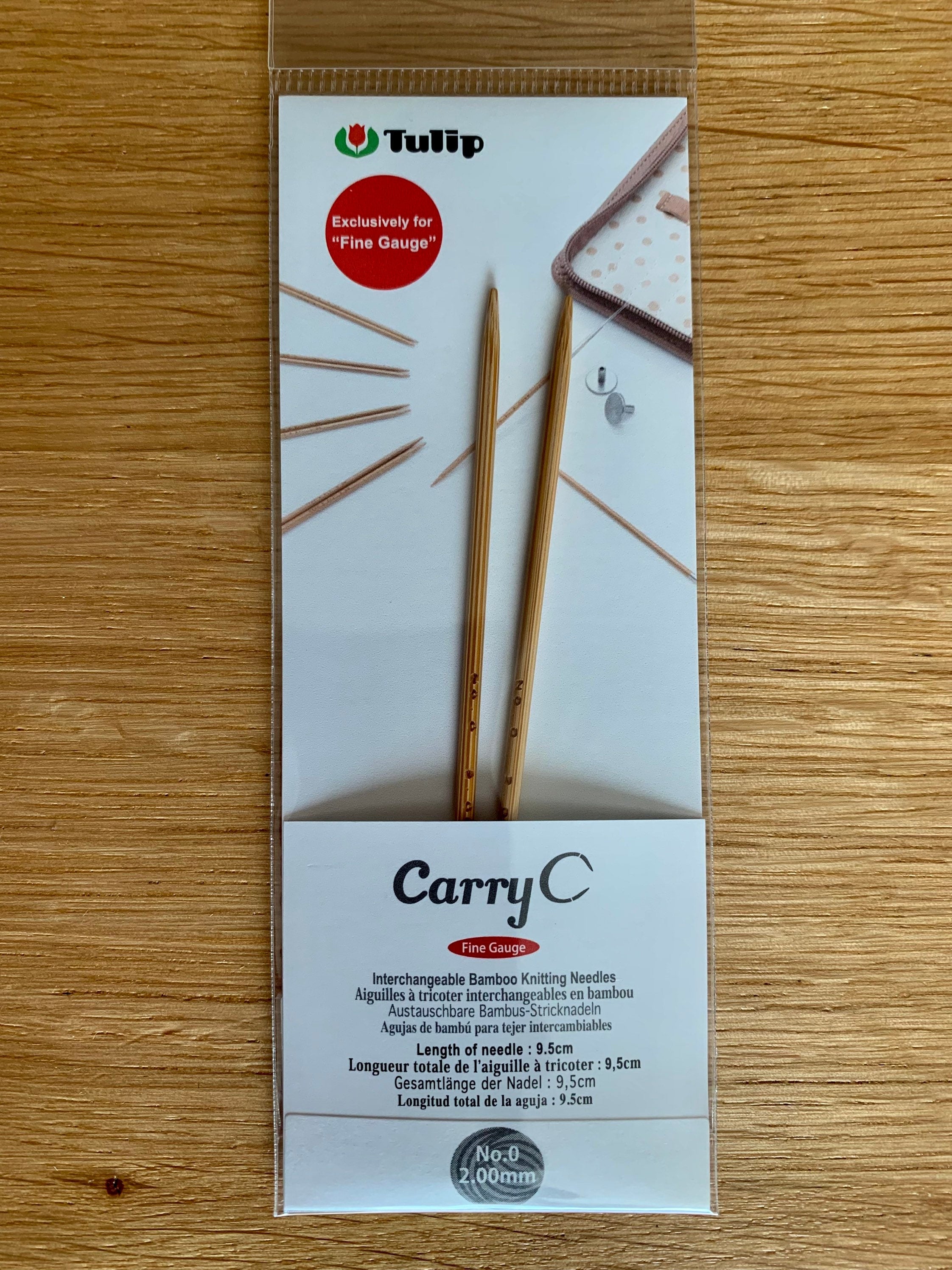Tulip - CarryC Fine Gauge Interchangeable Bamboo Knitting Needles - Various Sizes