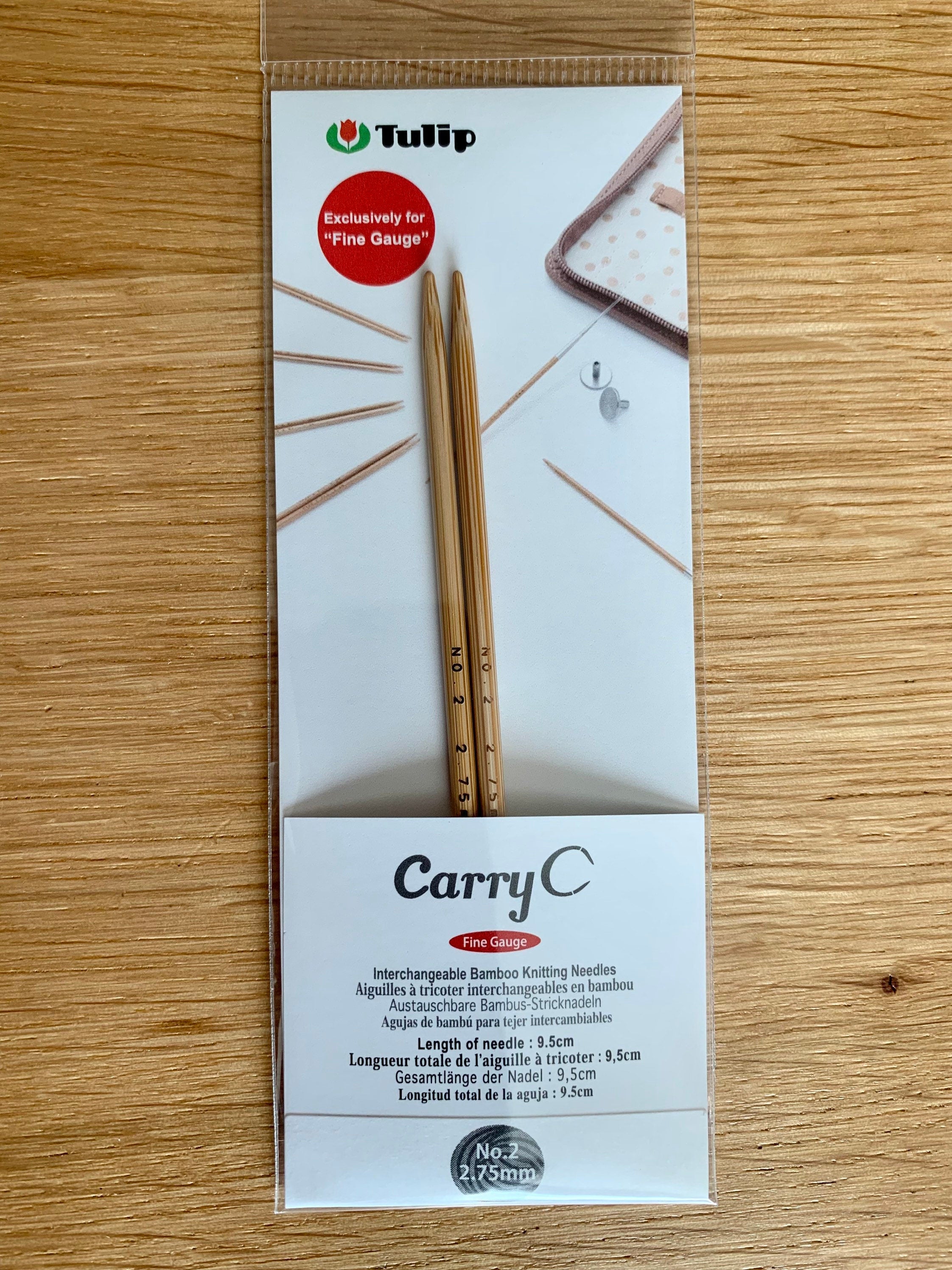 Tulip - CarryC Fine Gauge Interchangeable Bamboo Knitting Needles - Various Sizes