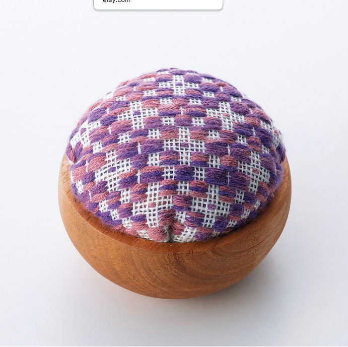 Olympus - Wood Bowl Pin Cushion Kogin Sampler Kit - Pink and Purple