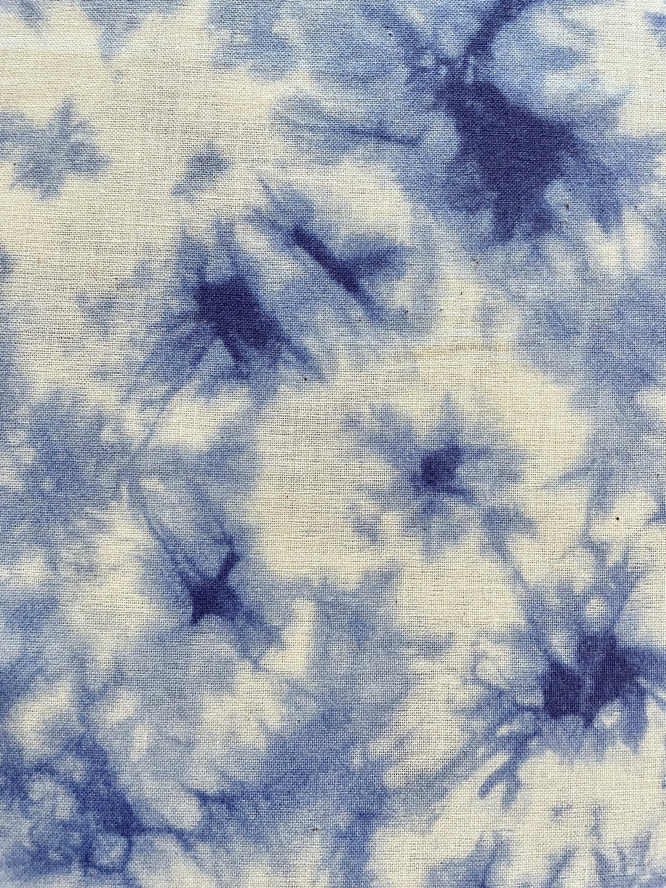 Kokka shibori-style tie-dye Japanese cotton fabric LGA-41070-1-A blue