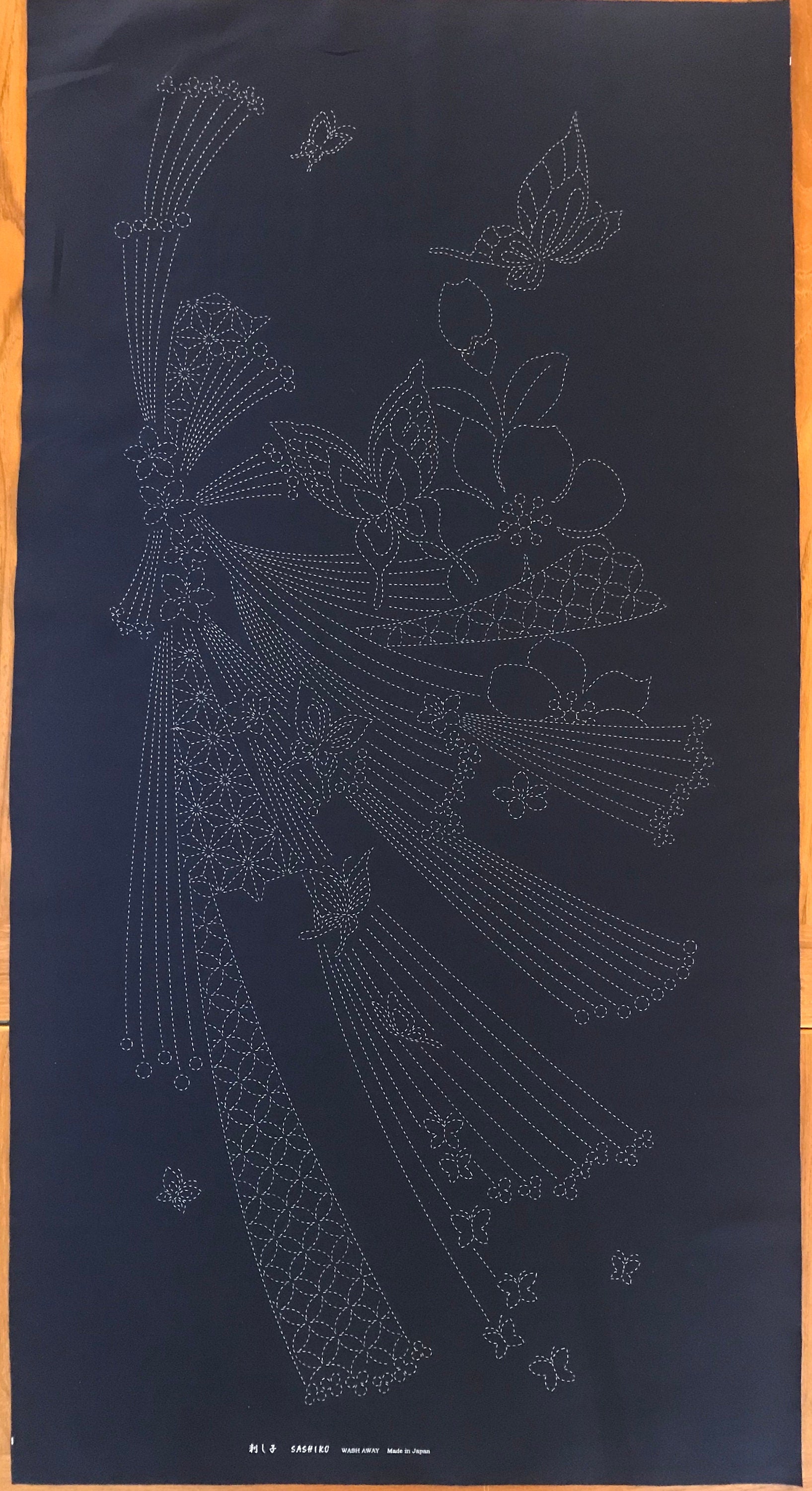 HM-05 Sashiko Panel: Butterflies & Noshi