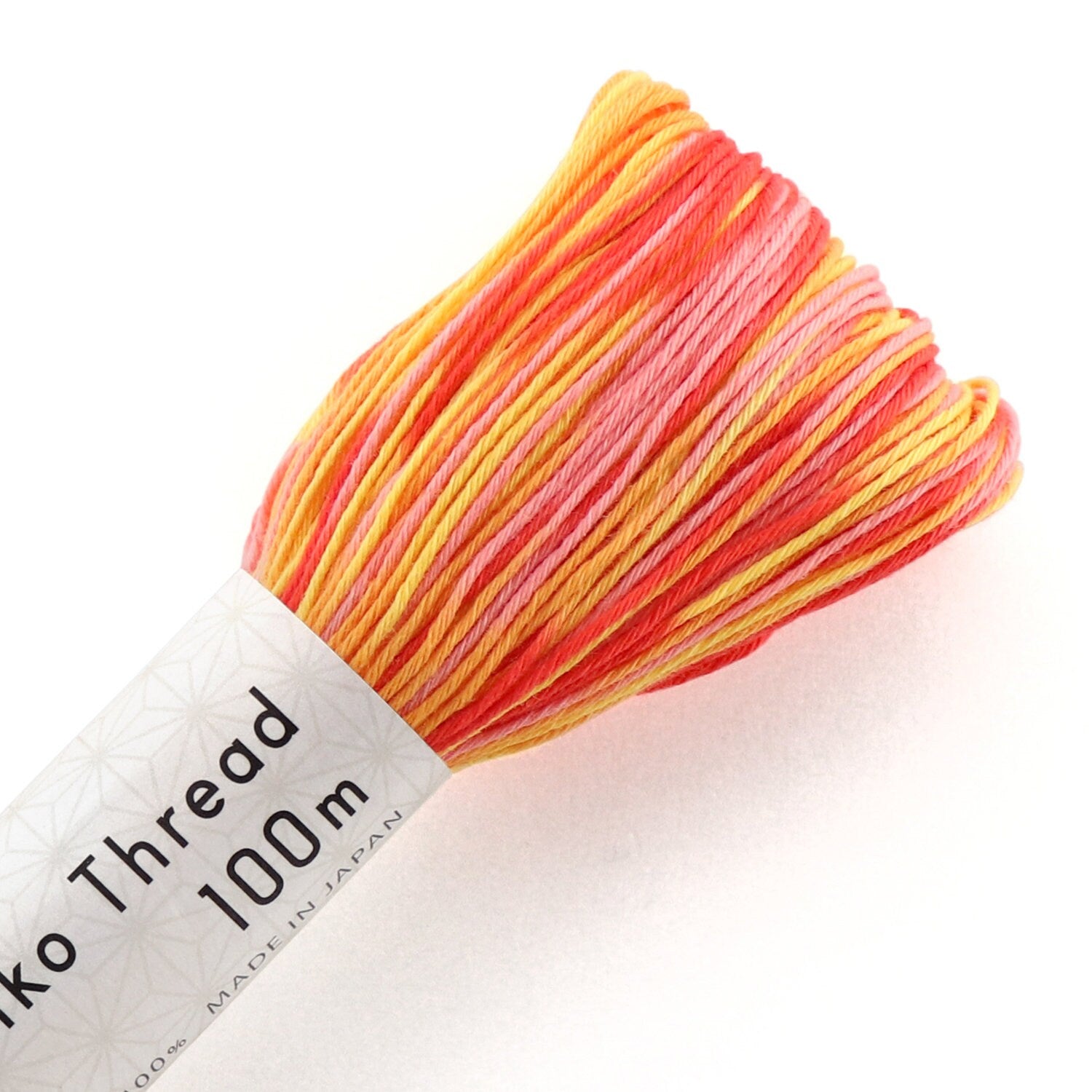 Olympus - Cotton Sashiko Thread 100m Skein - Color #193 Variegated Summer Orange