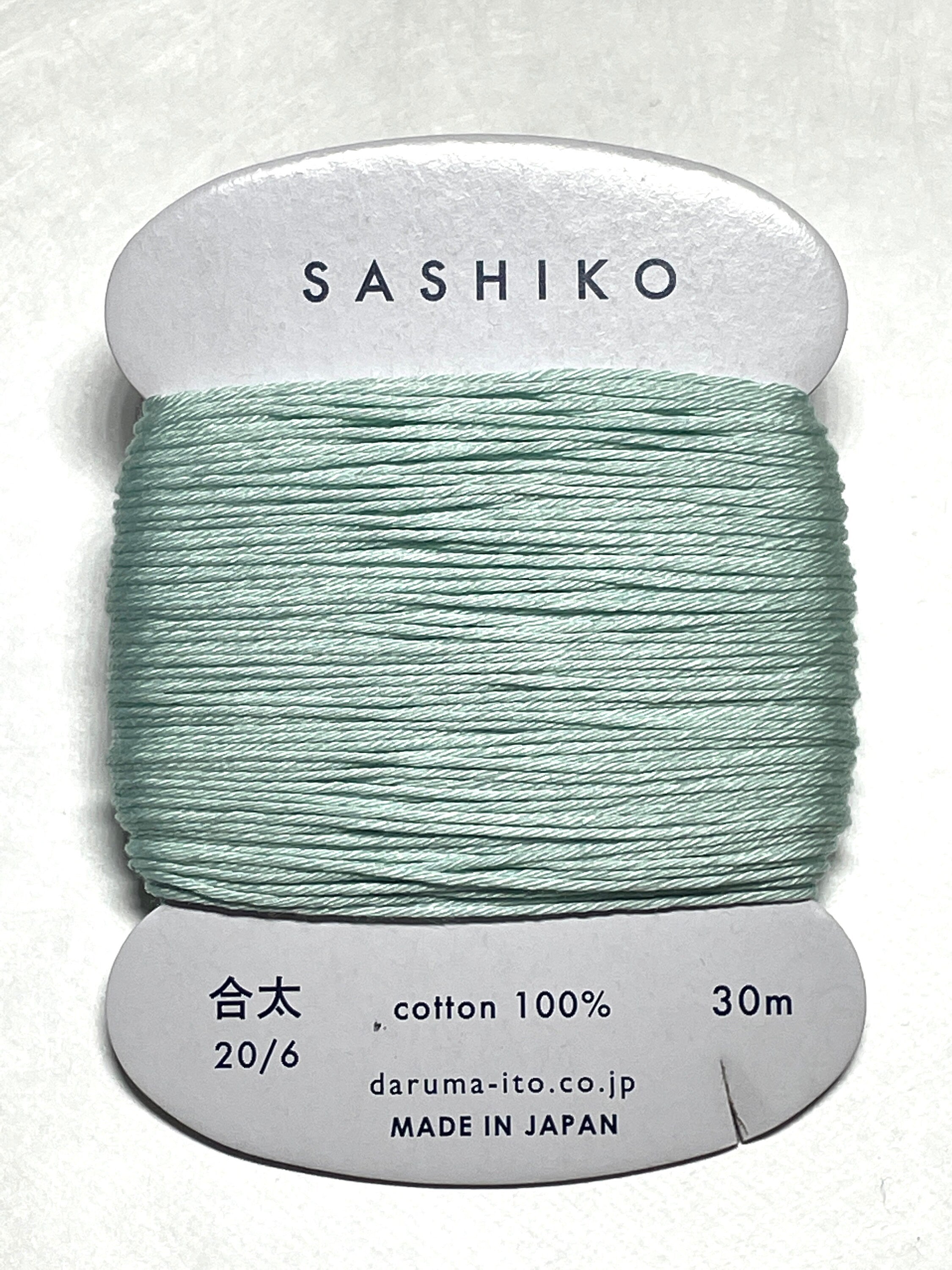 Daruma - Cotton Sashiko Thread 30m Card 20/6 - #206 Seafoam