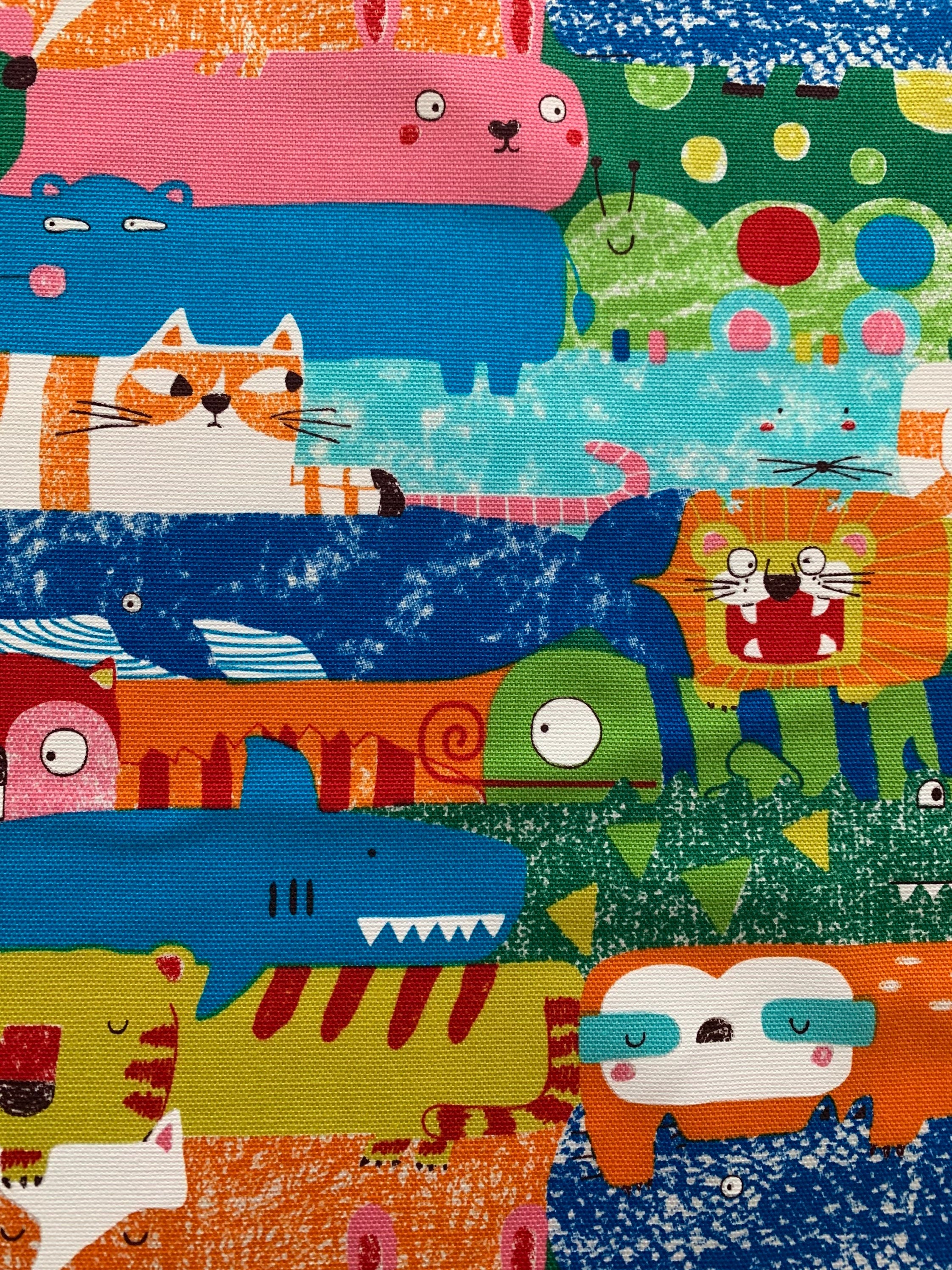Senyo - SALE Happy Cloth Wild Animals Cotton Oxford - Warm Tones Rainbow