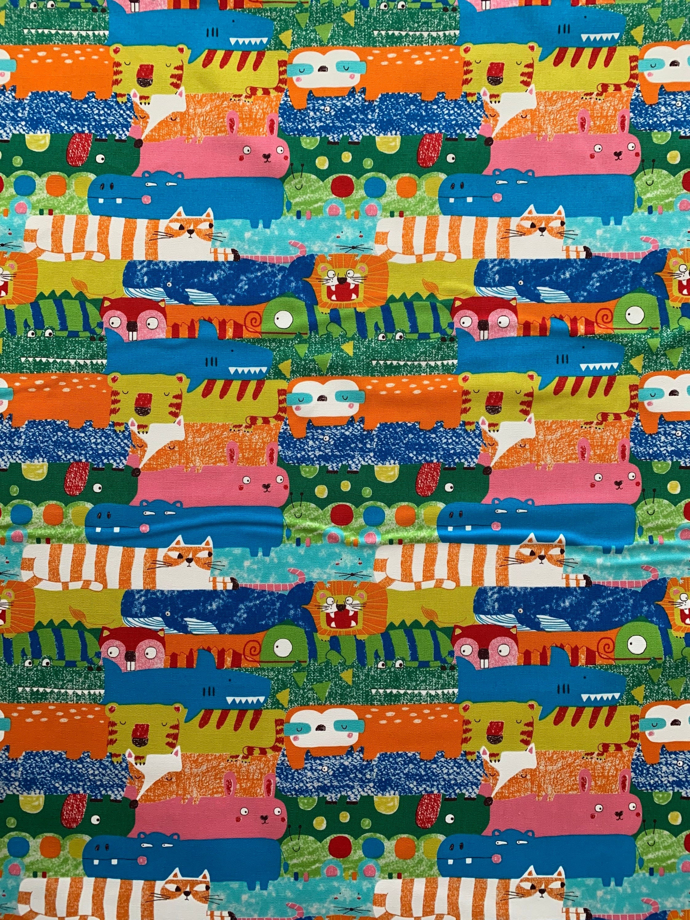 Senyo - SALE Happy Cloth Wild Animals Cotton Oxford - Warm Tones Rainbow