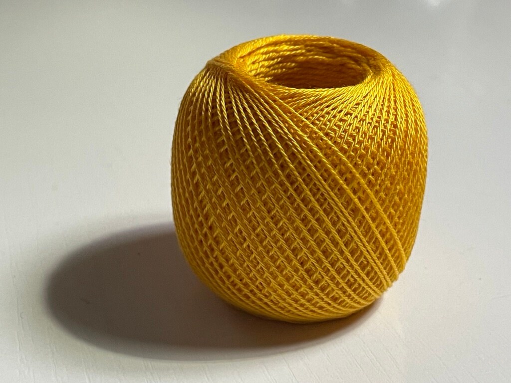 Olympus - Thin Cotton Sashiko Thread 80m Ball - Corncob Yellow