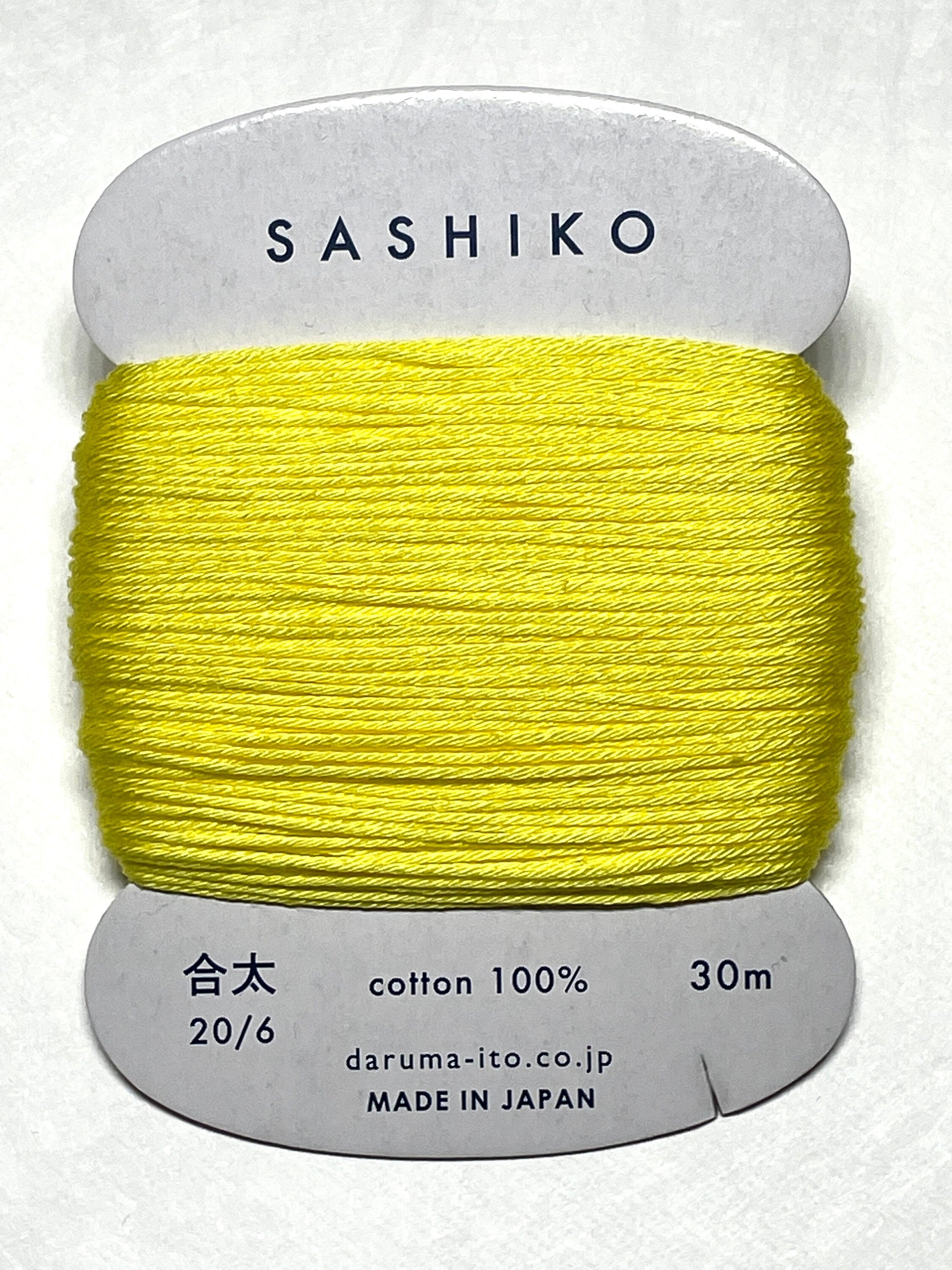 Daruma - Cotton Sashiko Thread 30m Card 20/6 - #203 Yellow
