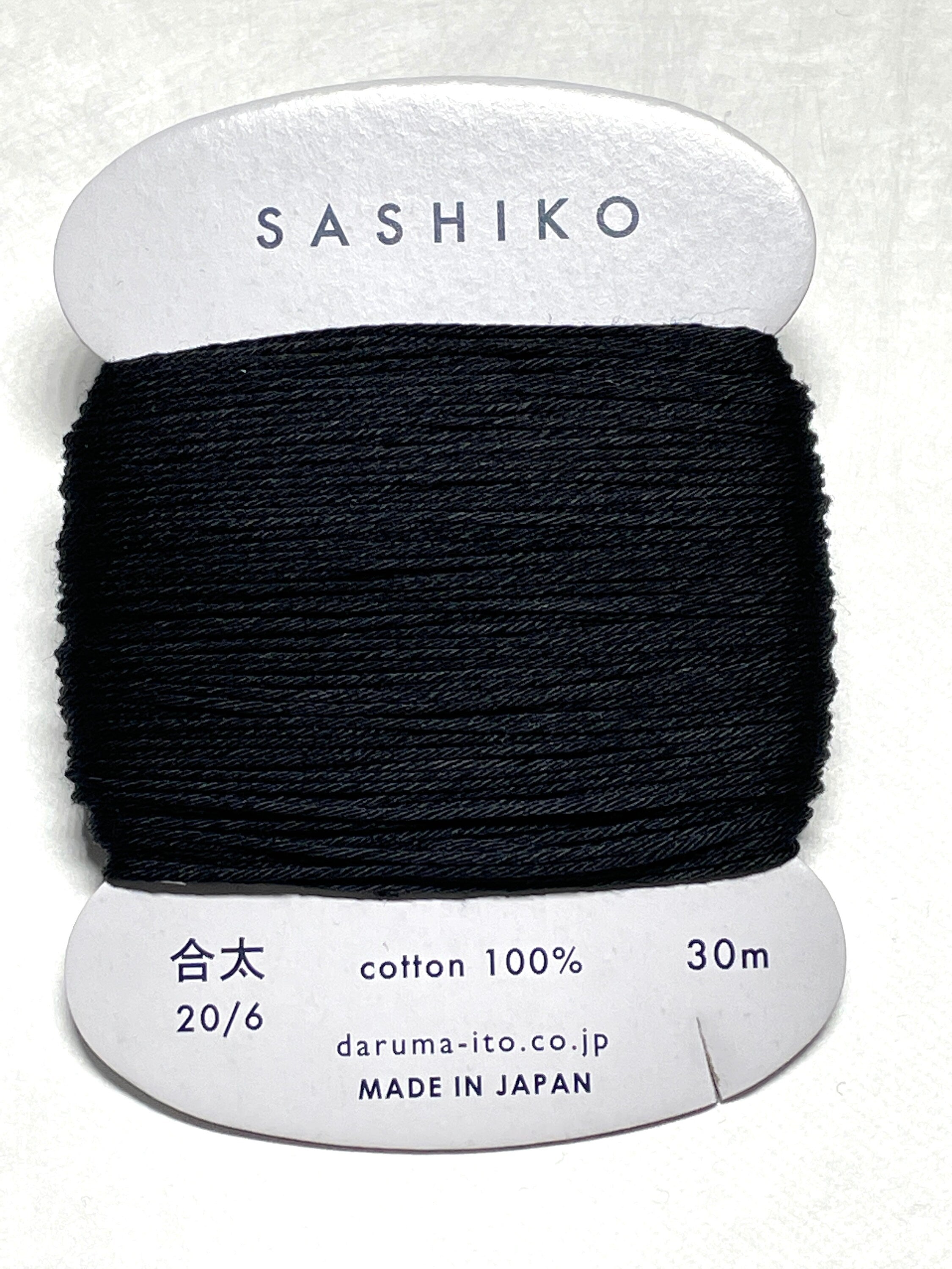 Daruma - Cotton Sashiko Thread 30m Card 20/6 - #219 Black