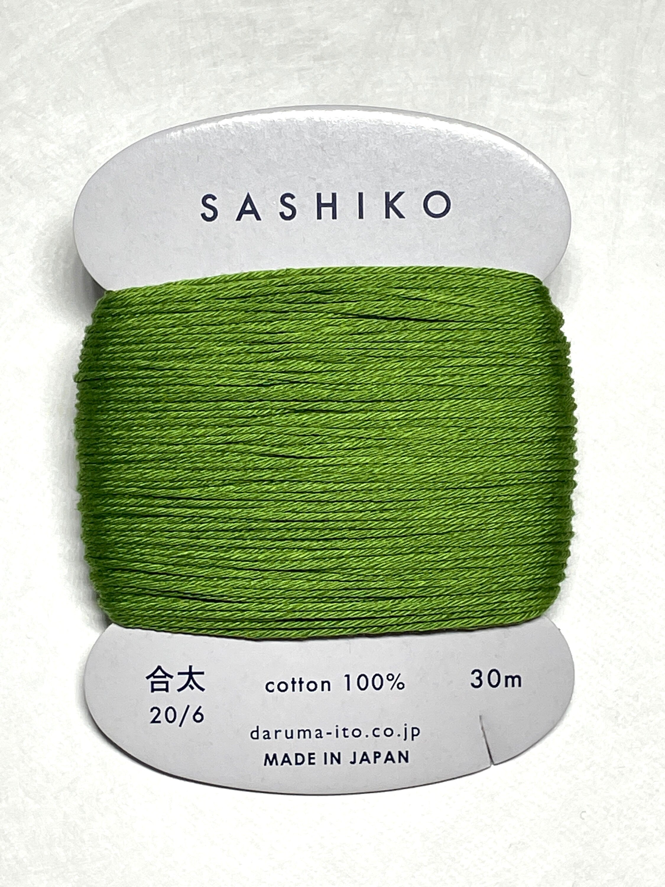 Daruma - Cotton Sashiko Thread 30m Card 20/6 - #227 Sprout Green