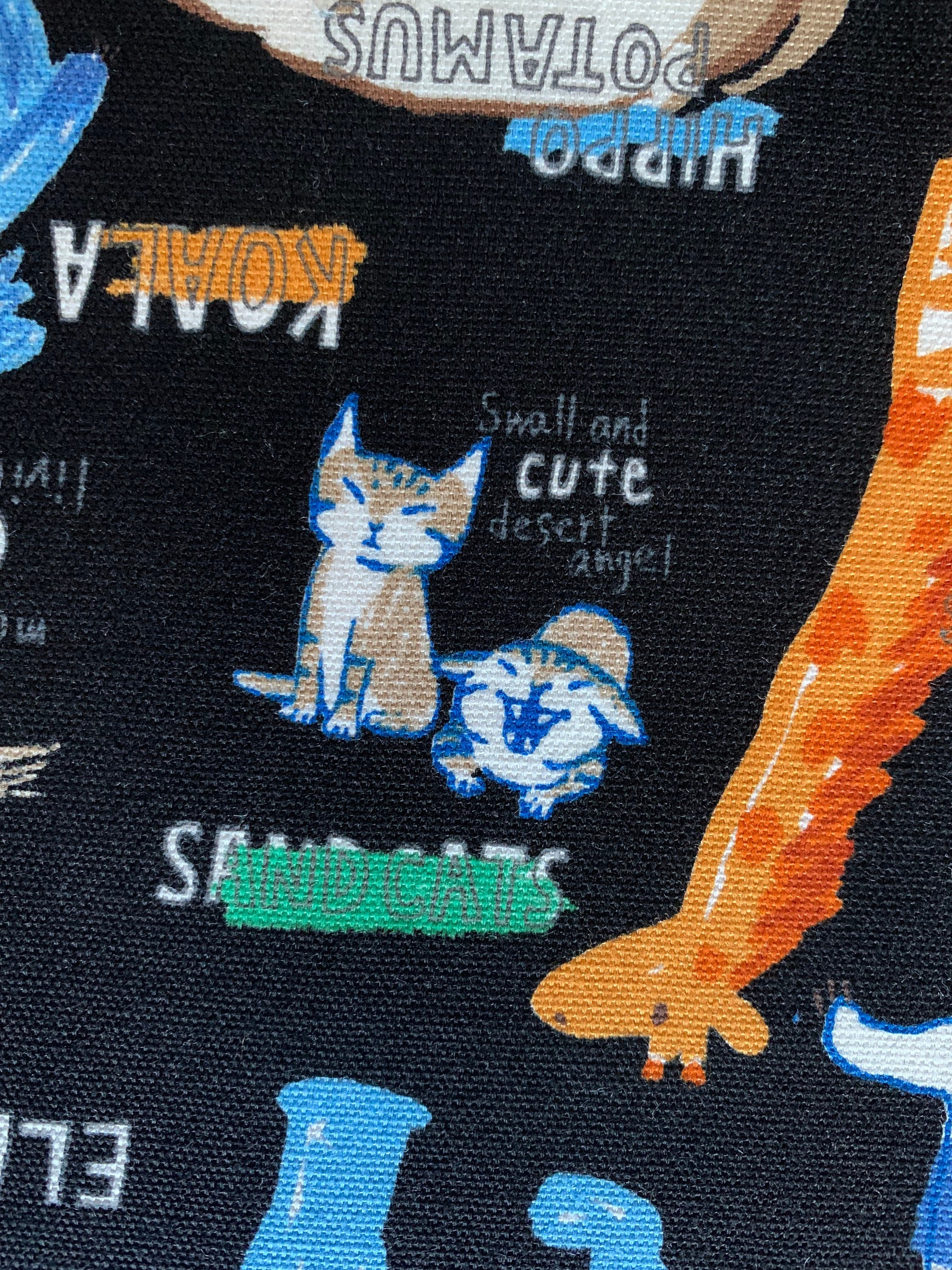 Senyo - SALE Happy Cloth Zoo Animals Cotton Oxford - Black - Half Yard