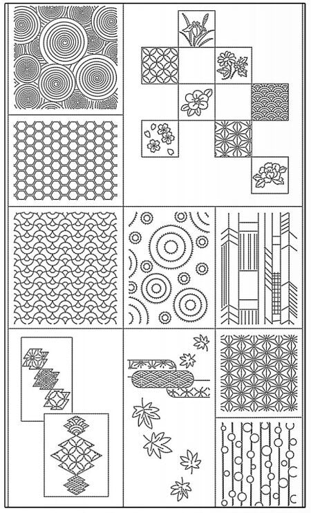 Orimono Imports - Modern Sashiko Washout Fabric Panel - Navy