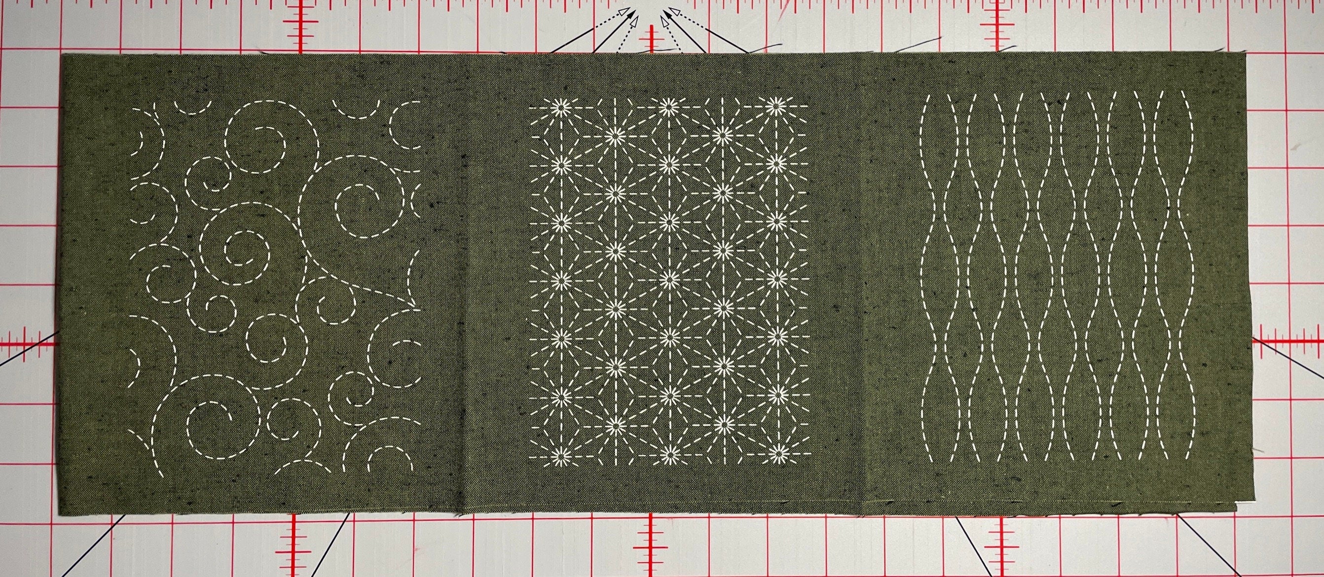 Olympus Japanese Sashiko Patch Mending Collection, Green