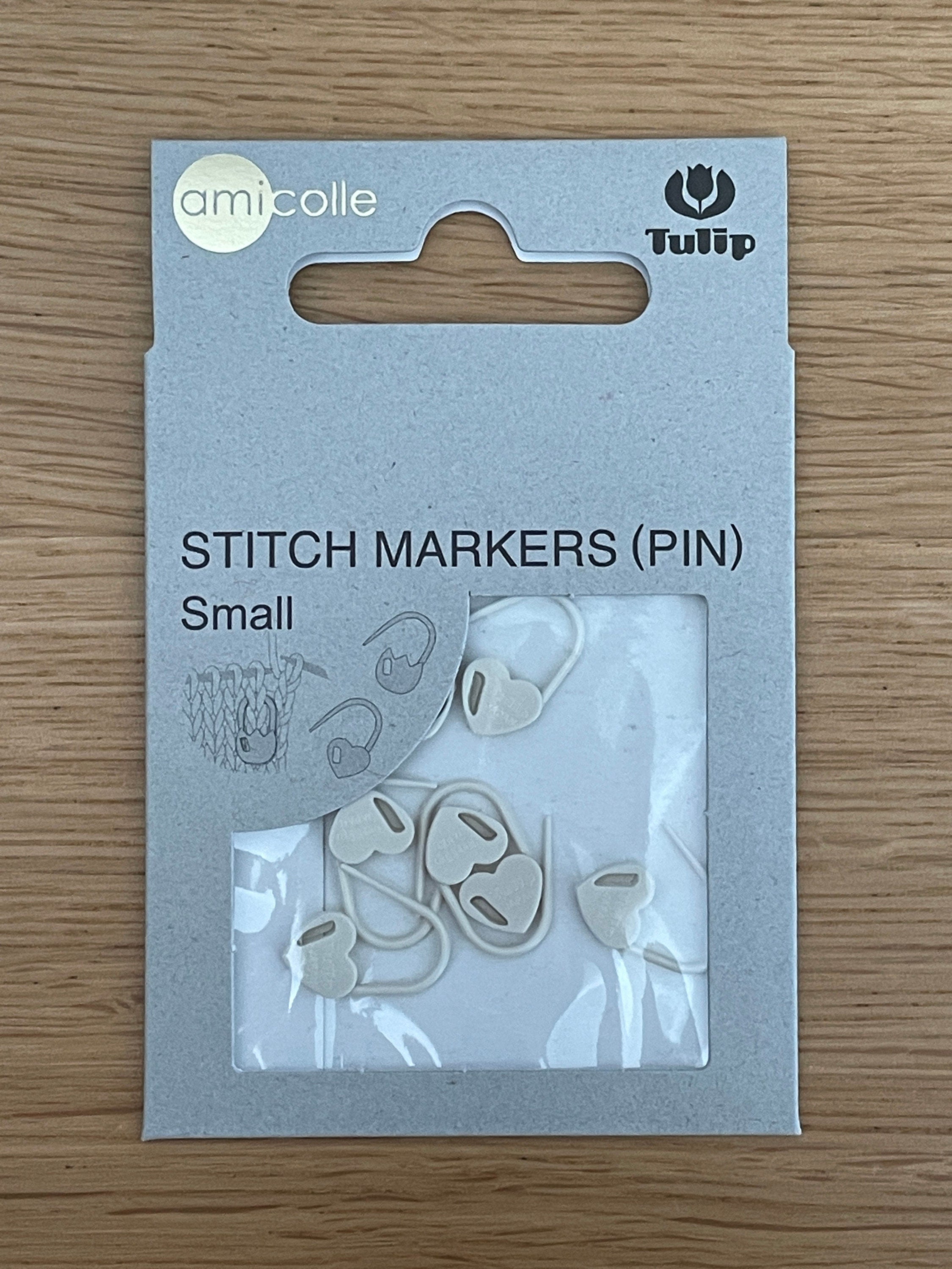 Tulip - Small "Heart" Stitch Marker Pin Amicolle Knitting Accessories - White