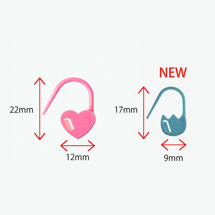 Tulip - Small "Heart" Stitch Marker Pin Amicolle Knitting Accessories - White