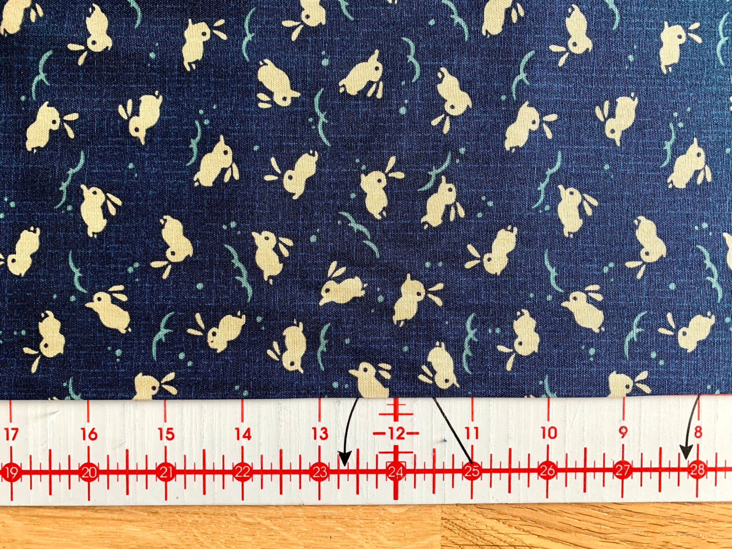 Cute Bunnies Japanese cotton fabric KW-3376-2A blue