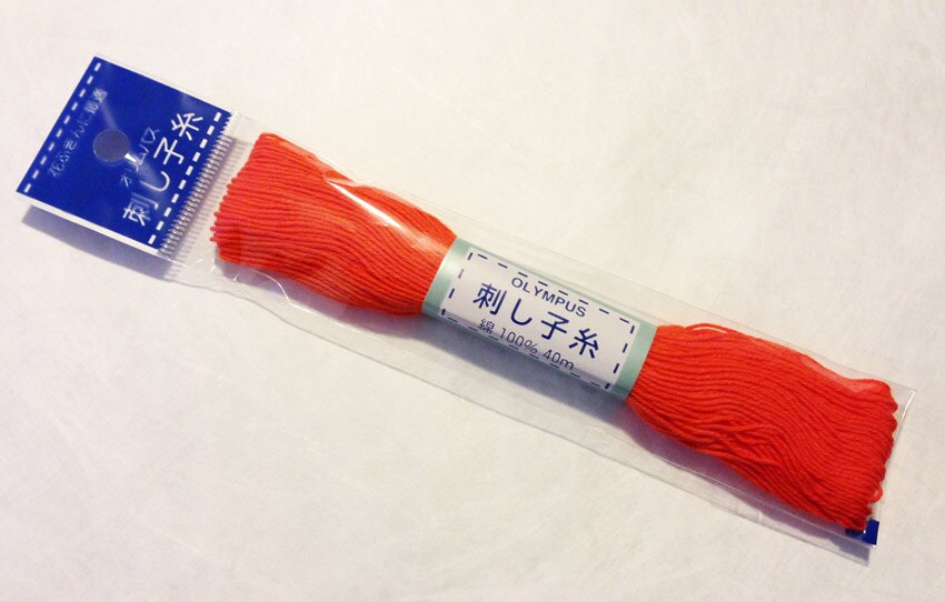 Olympus - Cotton Sashiko Thread 20m Skein - Color #22 Neon Orange