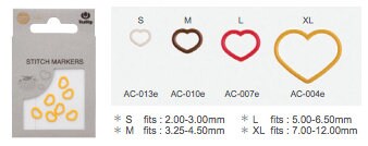 Tulip - Small "Heart" Stitch Markers Amicolle Knitting Accessories