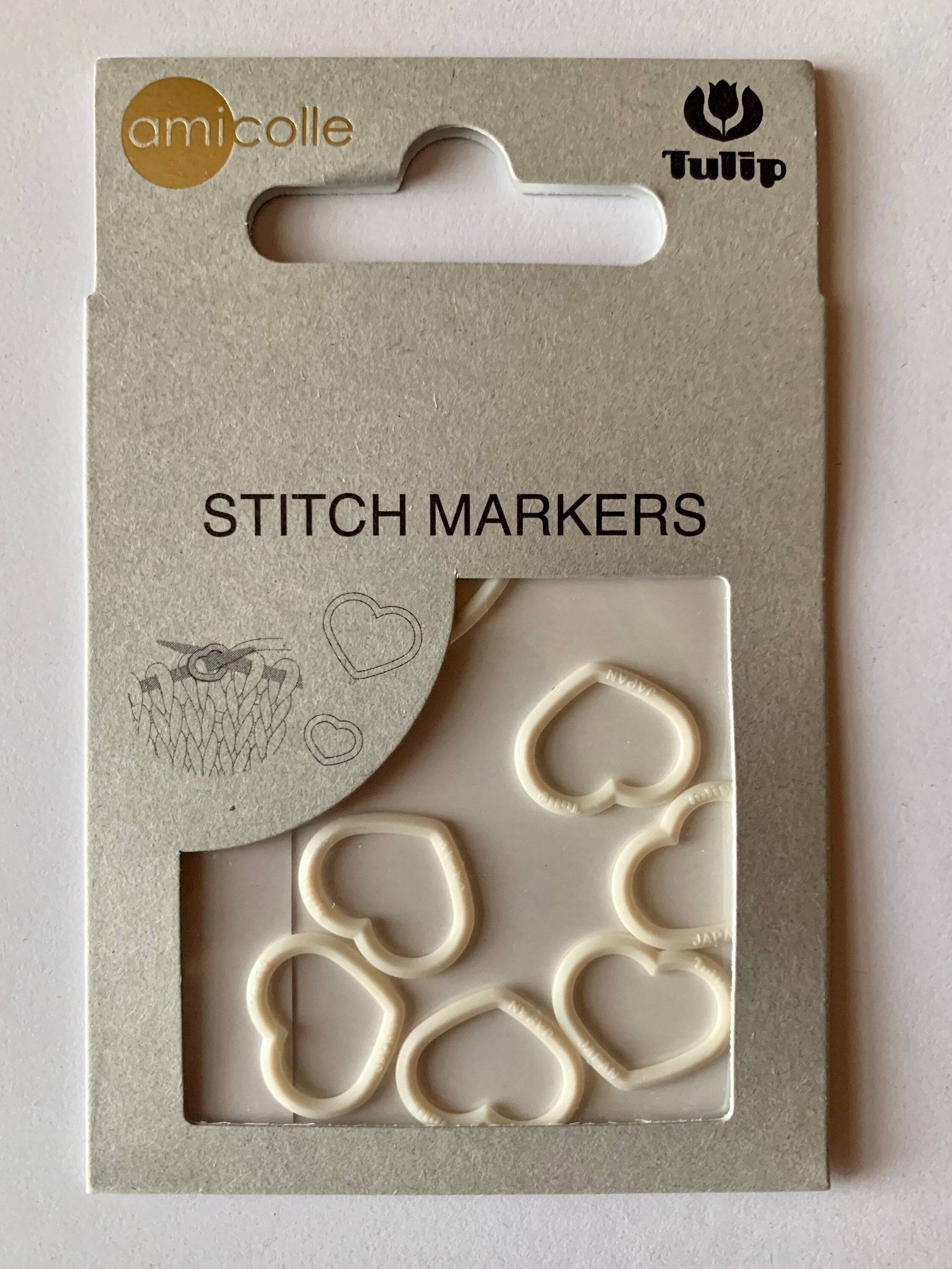 Tulip - Large "Heart" Stitch Markers Amicolle Knitting Accessories