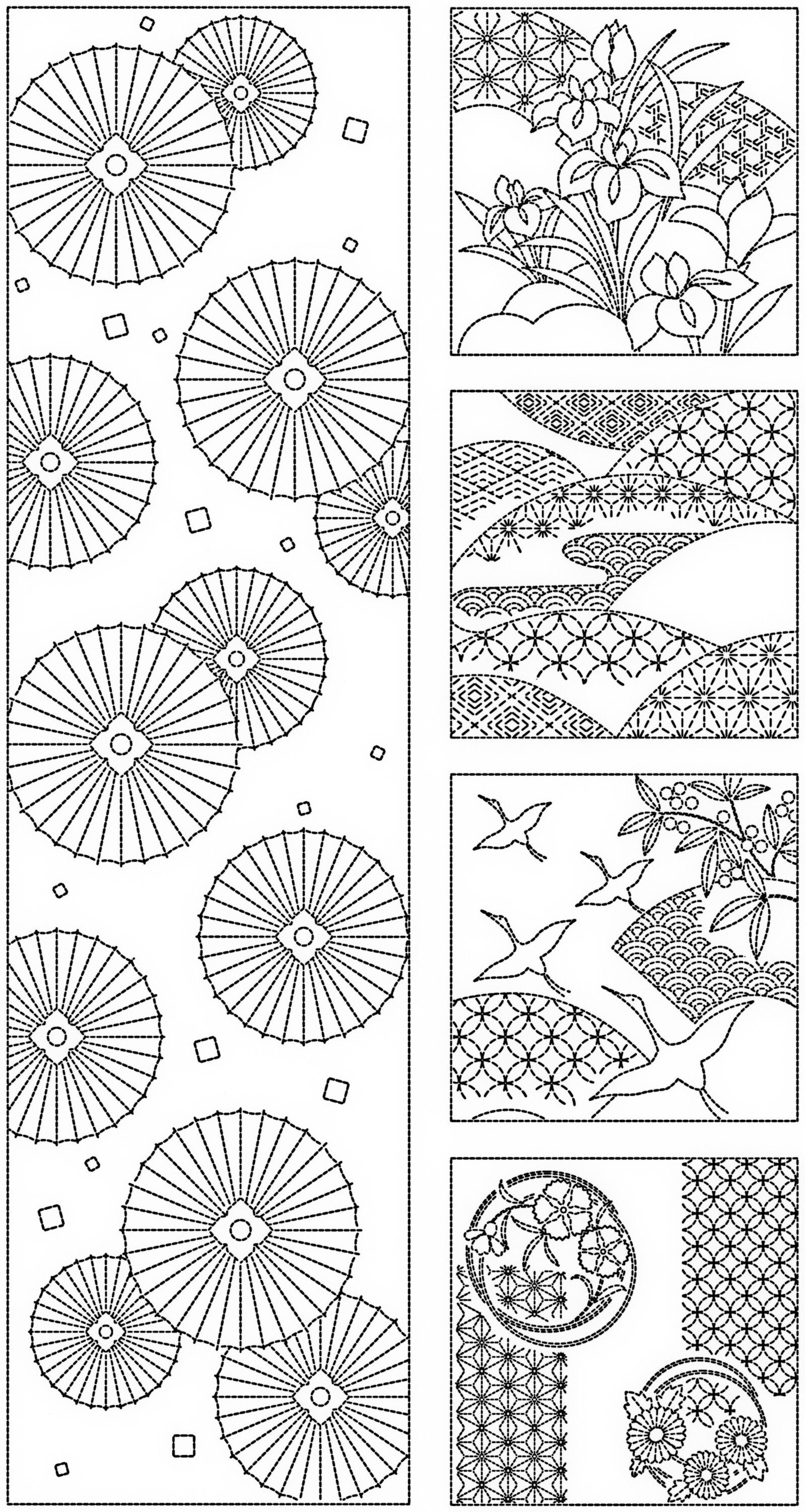 Orimono Imports - Parasol Season Sashiko Washout Fabric Panel