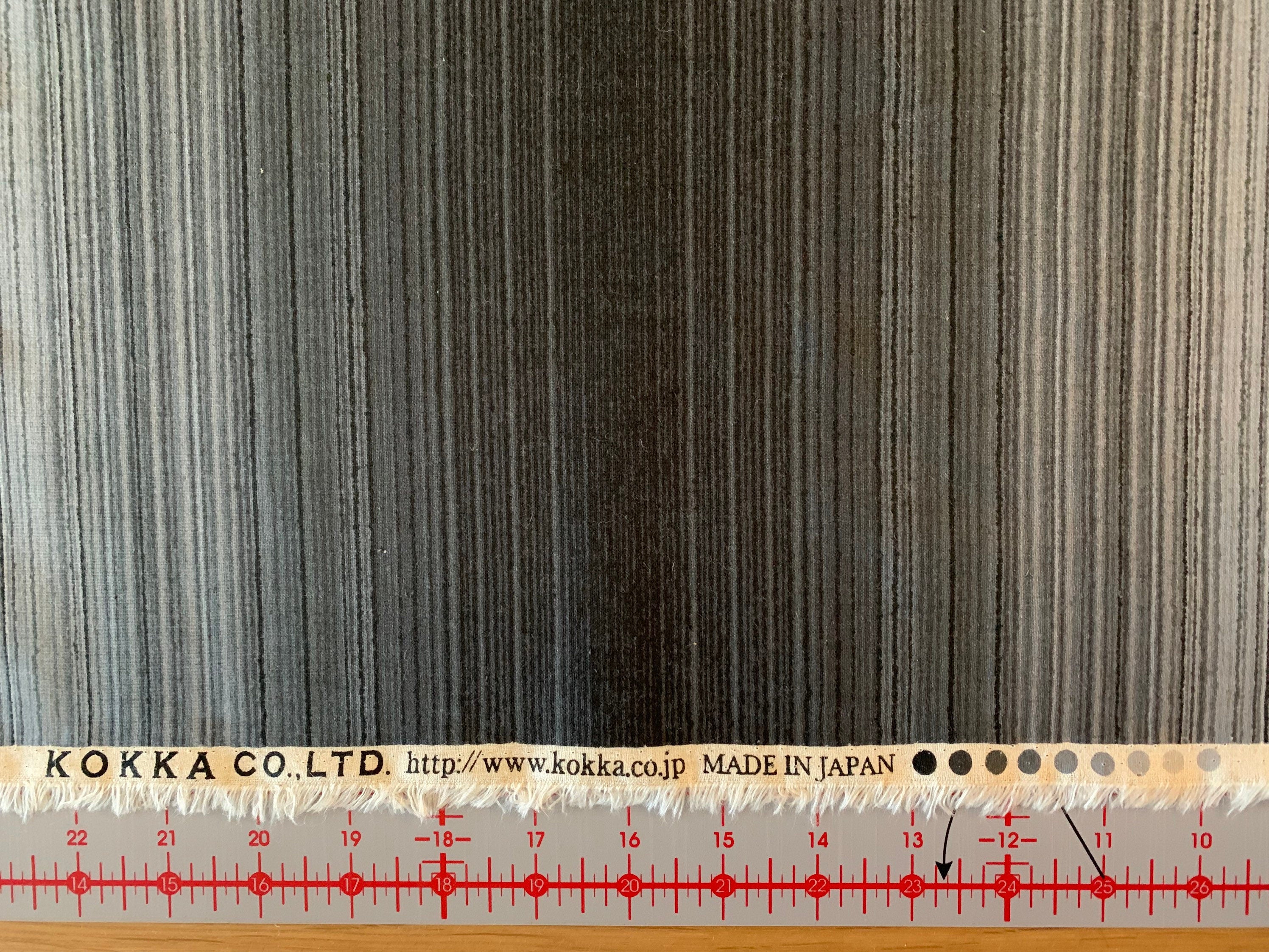 Kokka Ombre Stripe Japanese cotton linen fabric YFA-41020-1B gray beige