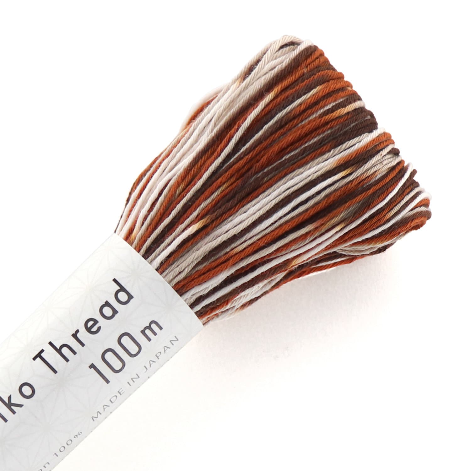 Olympus - Cotton Sashiko Thread 100m Skein - Color #153 Variegated White, Tan & Brown