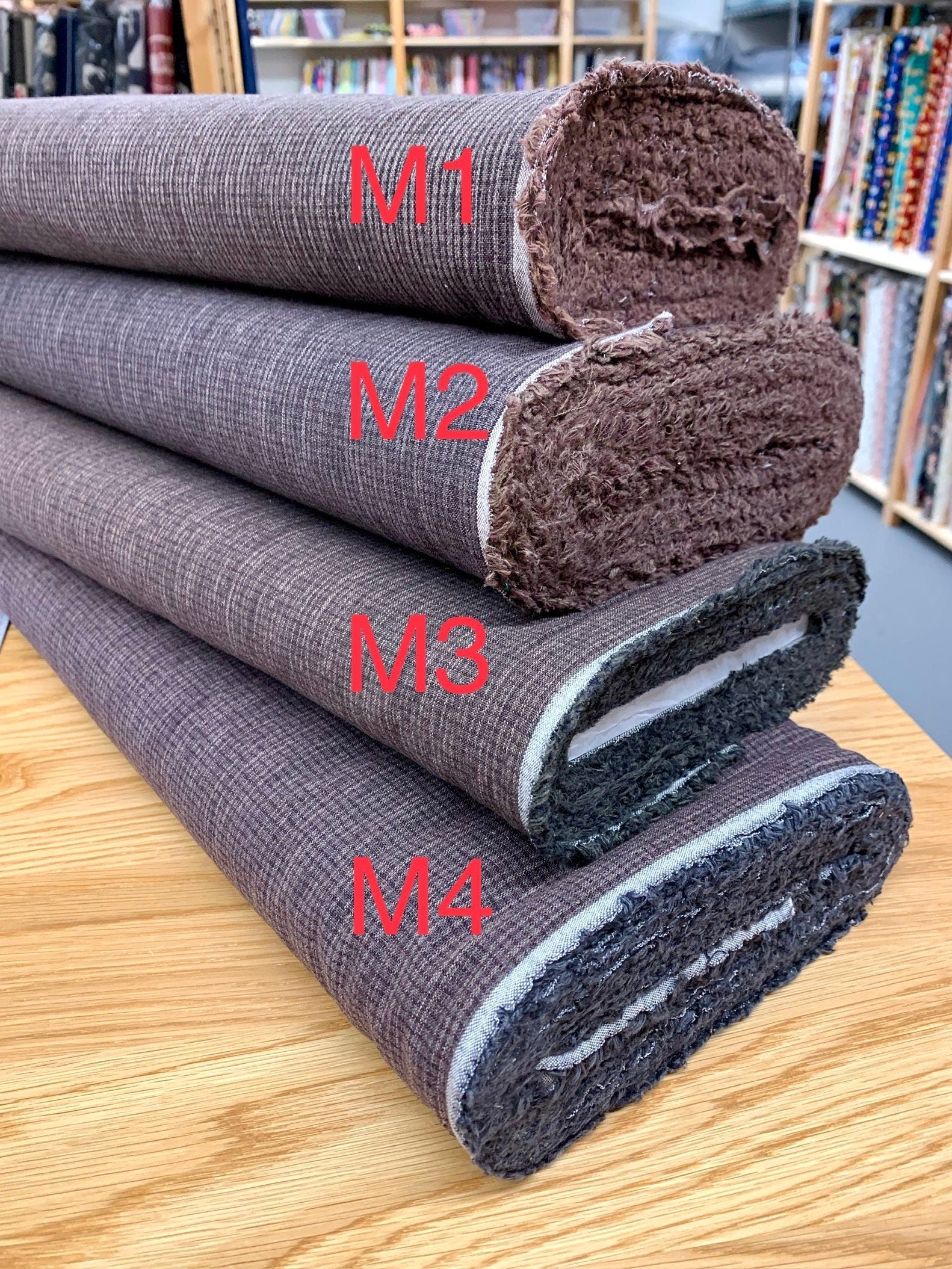 Japanese yarn dyed cotton fabric AY100L-M3 dark brown shade 3