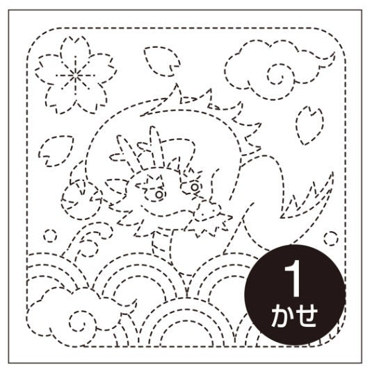 Olympus - Year of the Dragon Cotton Sashiko Sampler Cloth - White