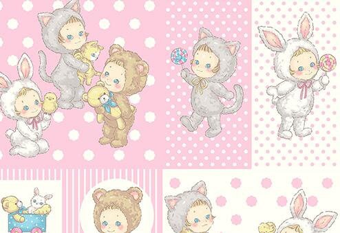 QuiltGate - PRE-CUT Puni Puni Candy Cotton Fabric - Pink