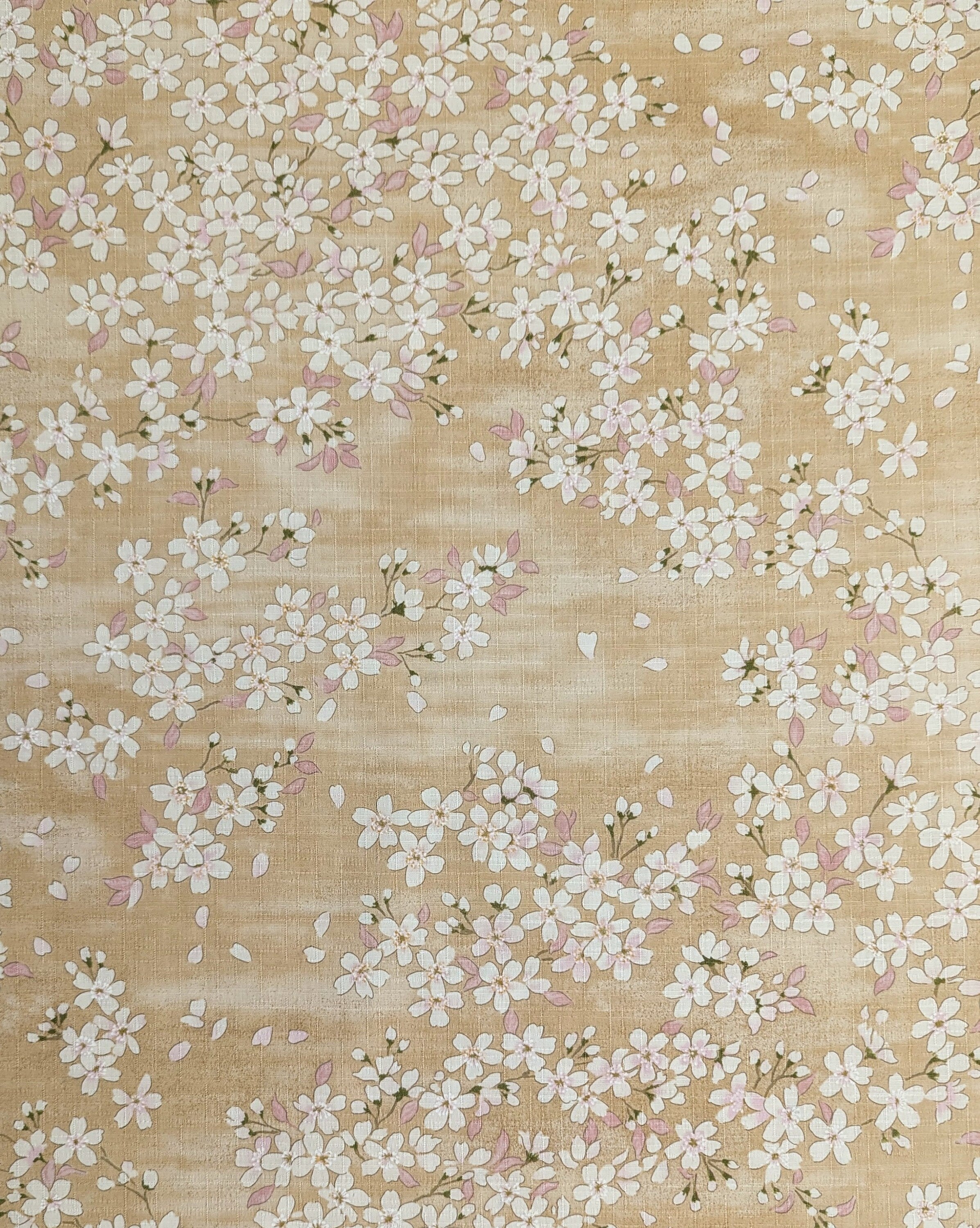 Sakura Blossoms Kobayashi Japanese dobby cotton fabric KTS-6850-A yellow