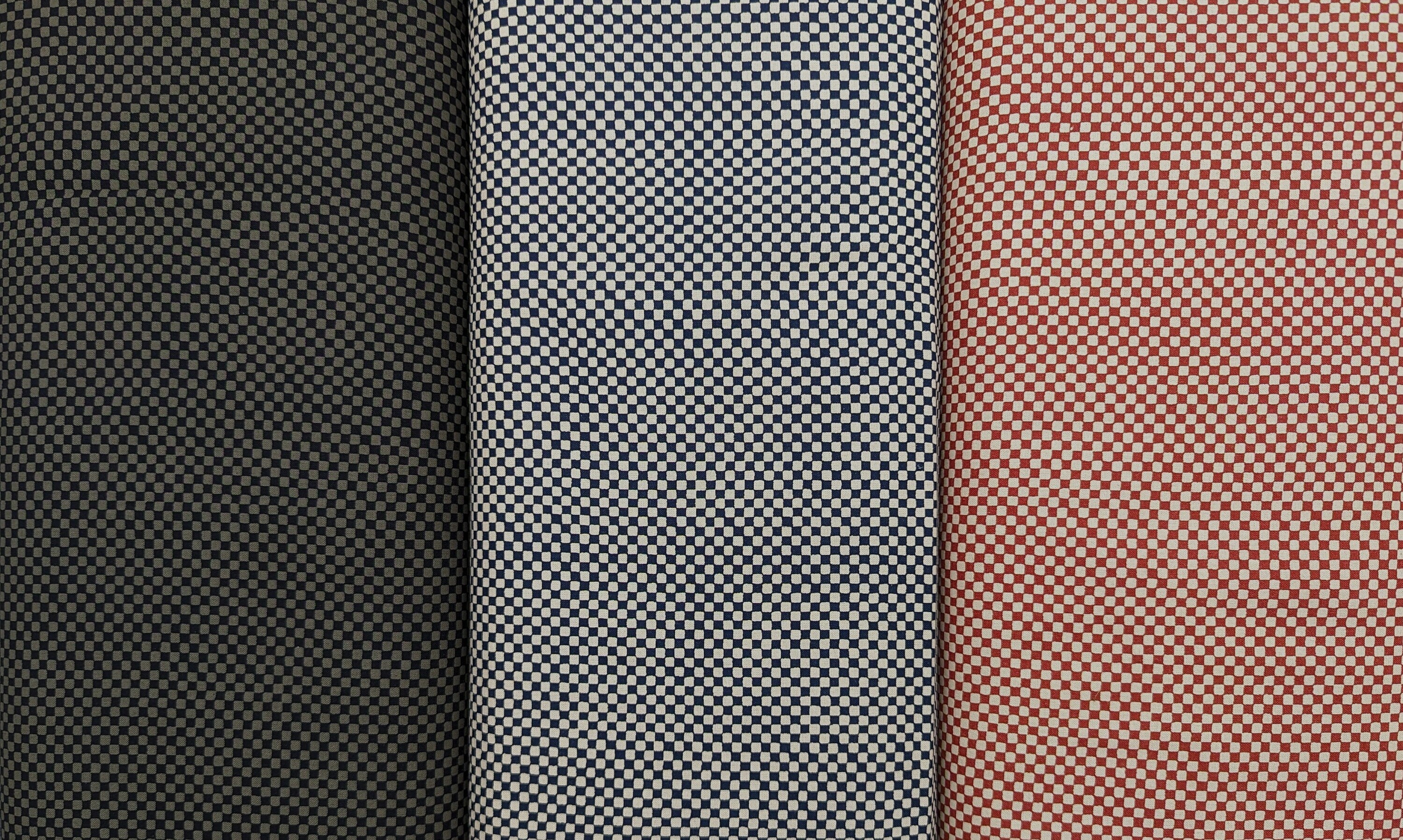 Ichimatsu Checkerboard Sevenberry Japanese cotton fabric 88222-4-2 red