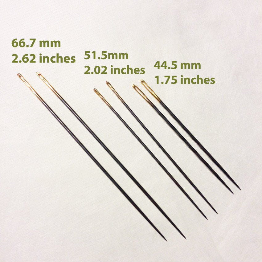 Tulip Sashiko Needles LONG Assortment 2 each of 3 sizes THN-030e