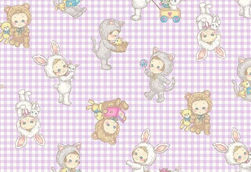 QuiltGate - PRE-CUT Animal Onesies Puni Puni Candy Cotton Fabric Fat Quarter