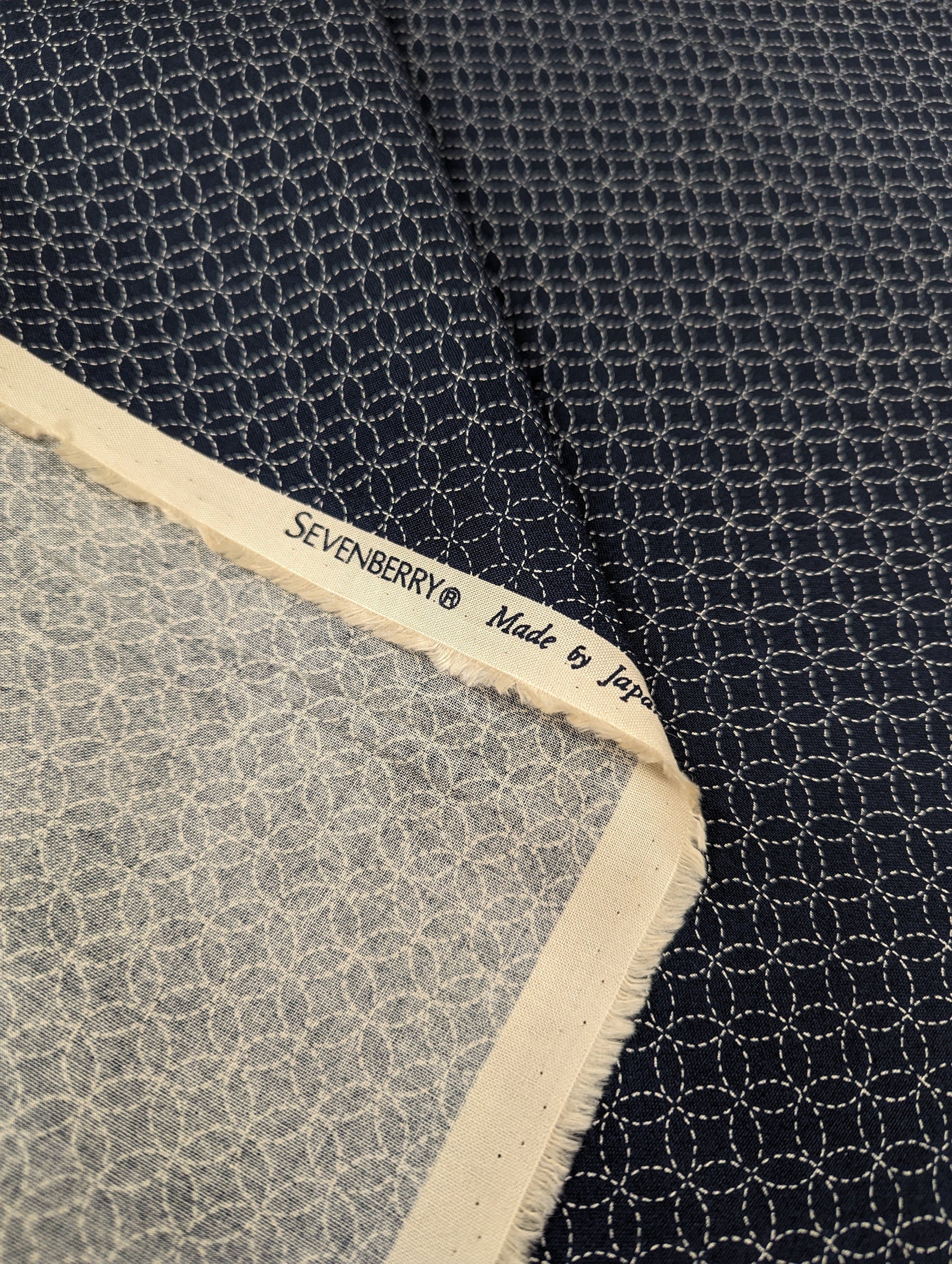 Sevenberry Small Shippo Japanese cotton fabric 88222-11-8 navy