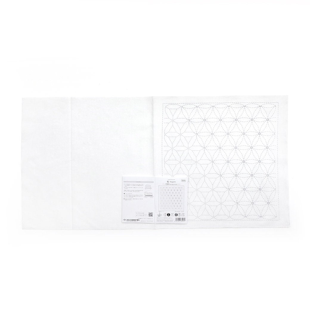 Olympus - Nagomi Collection "Hanaguruma" Cotton Sashiko Sampler Cloth - White