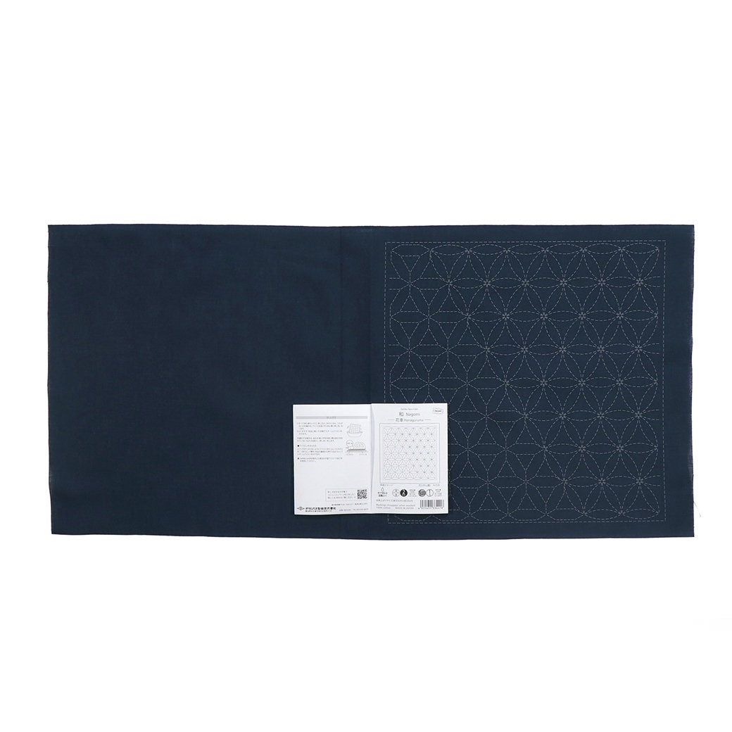 Olympus - Nagomi Collection "Hanaguruma" Cotton Sashiko Sampler Cloth - Navy