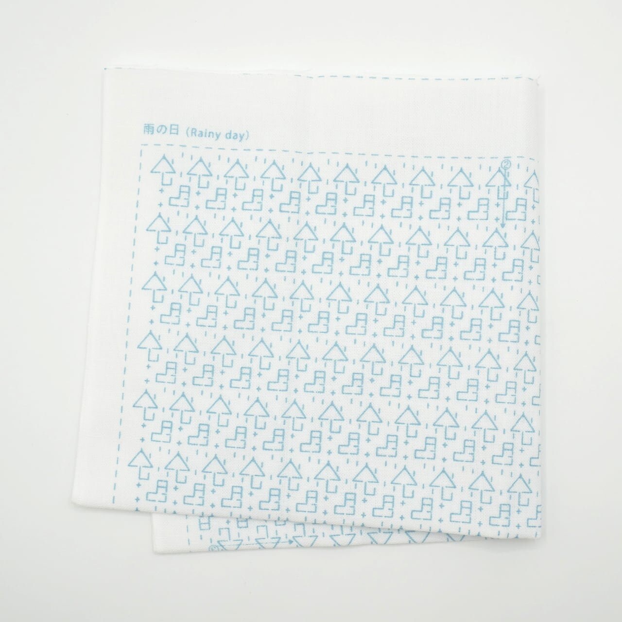 Daruma Rainy Day Sashiko Fukin Japanese cotton sashiko sampler cloth 8430-1167 white