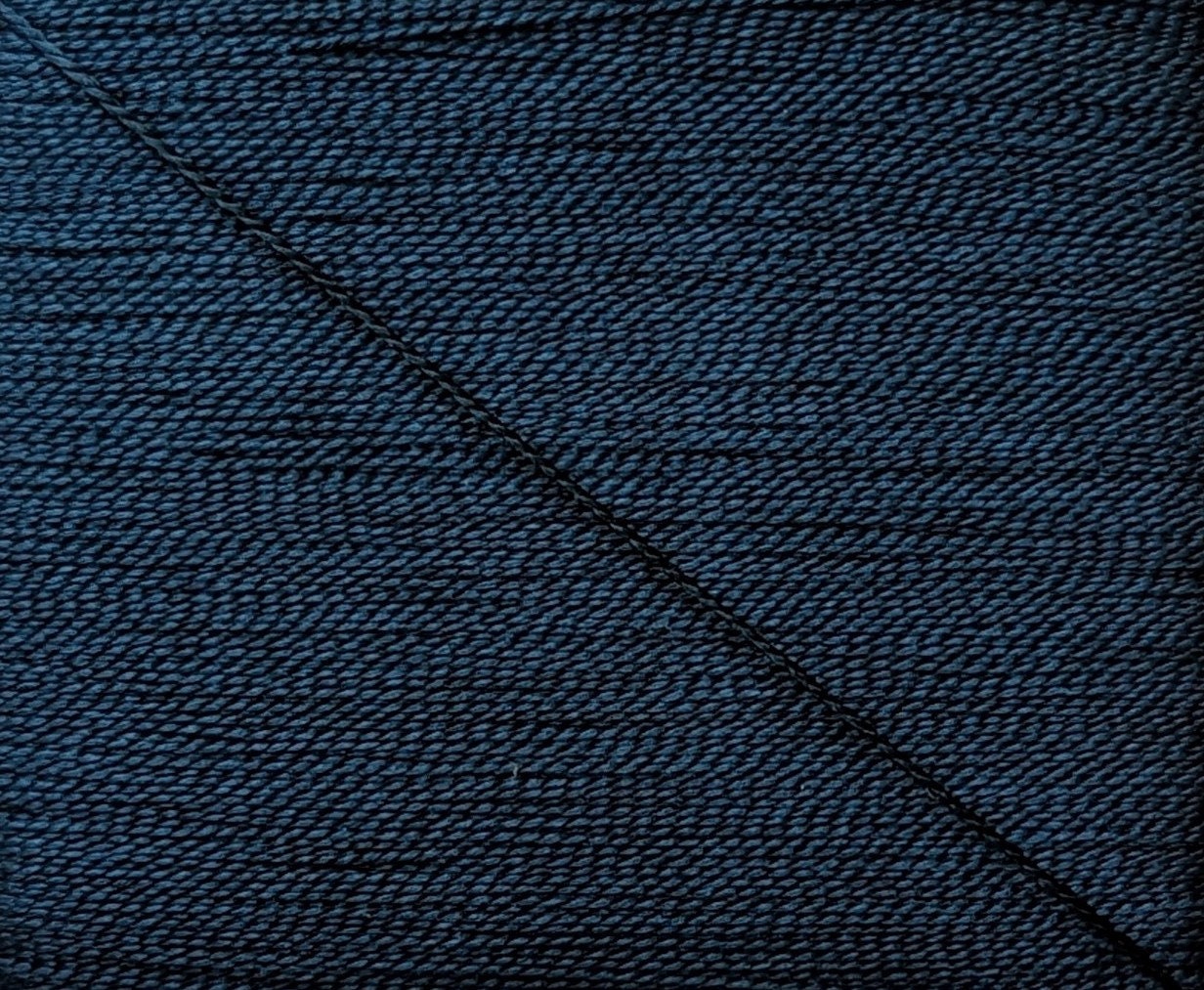 Kinkame - Silk Hand Sewing Thread 80m Card - Color #105 Abyssal Blue