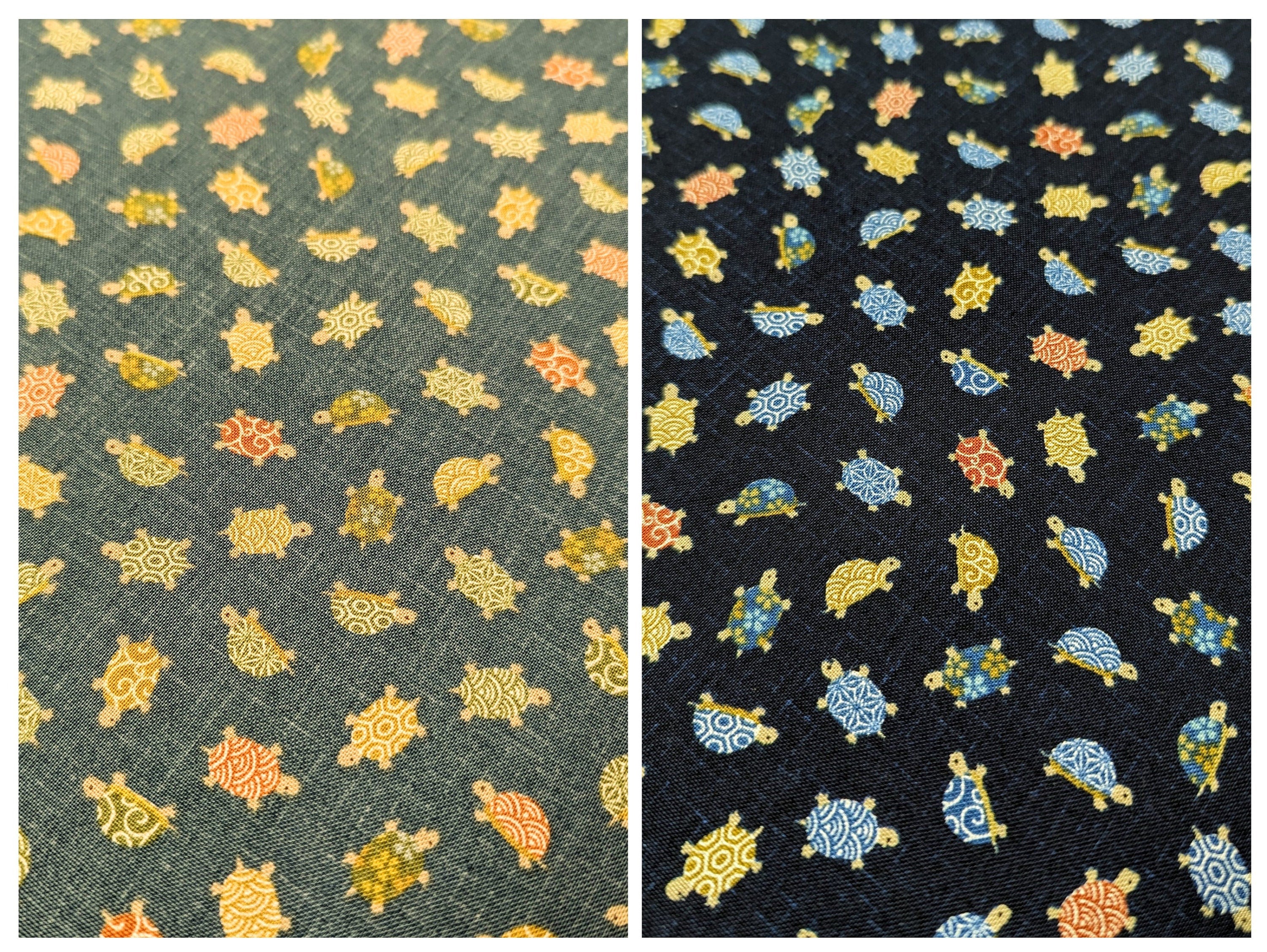 Sevenberry Patterned Turtles Japanese cotton fabric 88234-3-2 teal