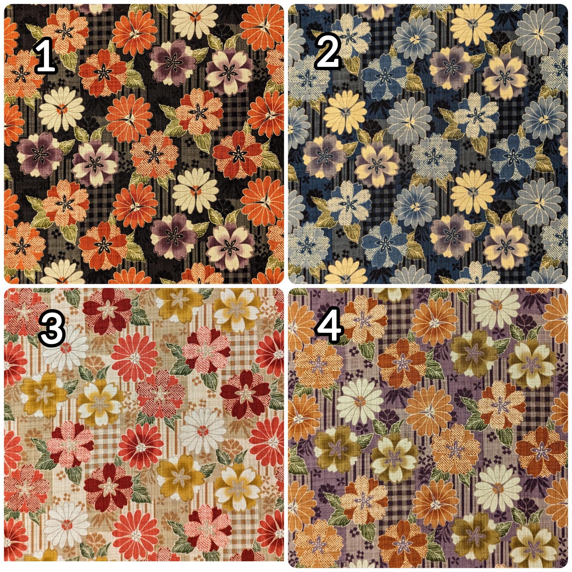 Sevenberry Rustic Checkerboard Flowers Japanese cotton fabric 83057-1-3 red & beige